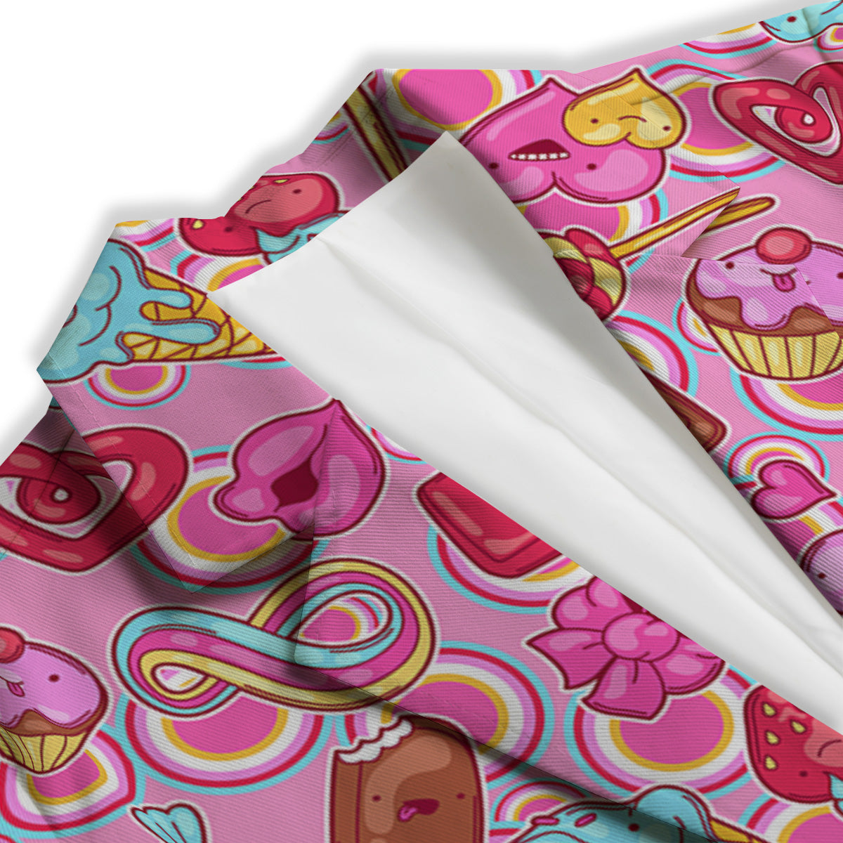 Pink Sweet Candy Print Pattern Women's Blazer-grizzshop