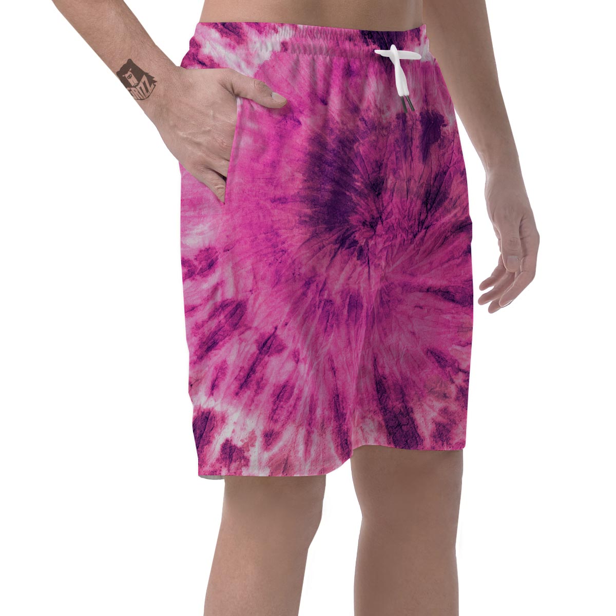 Pink Tie Dye Men's Shorts-grizzshop