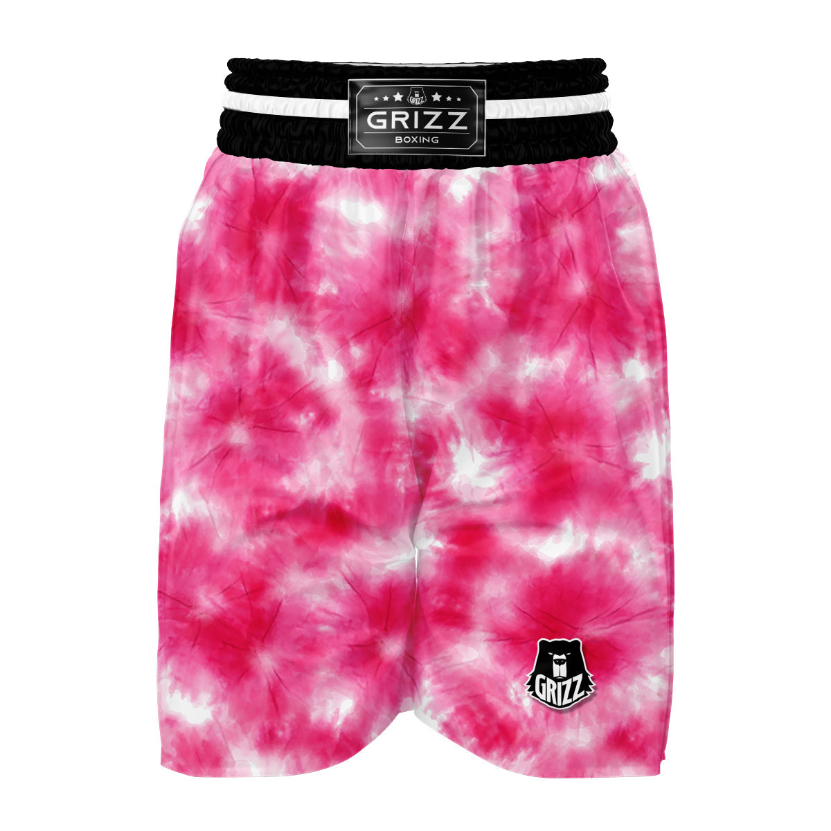 Pink Tie Dye Shibori Boxing Shorts-grizzshop