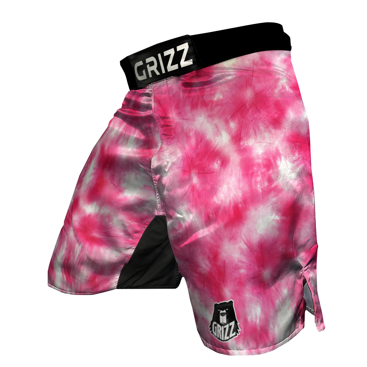 Pink Tie Dye Shibori MMA Shorts-grizzshop