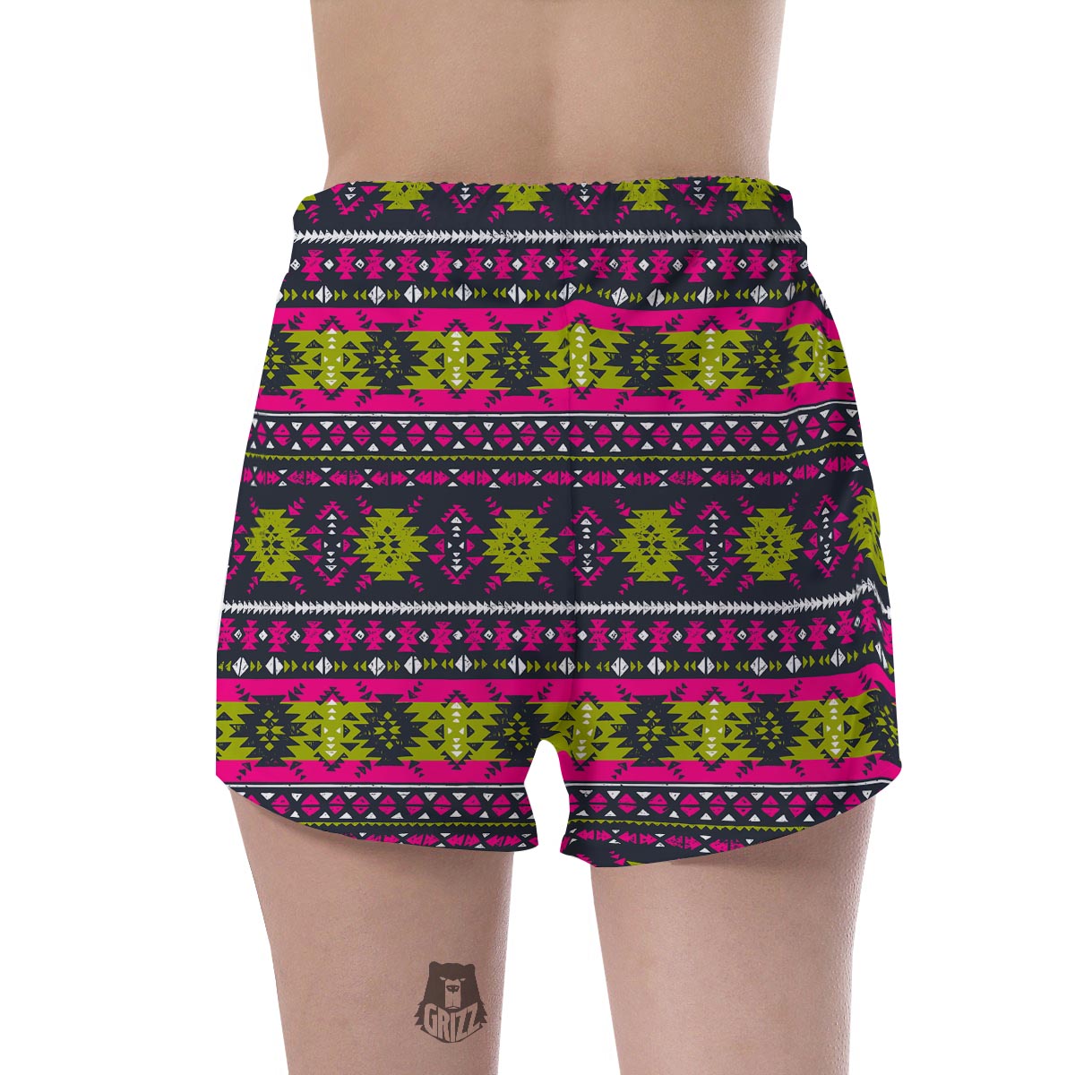 Pink Tribal Aztec Grunge Women's Shorts-grizzshop