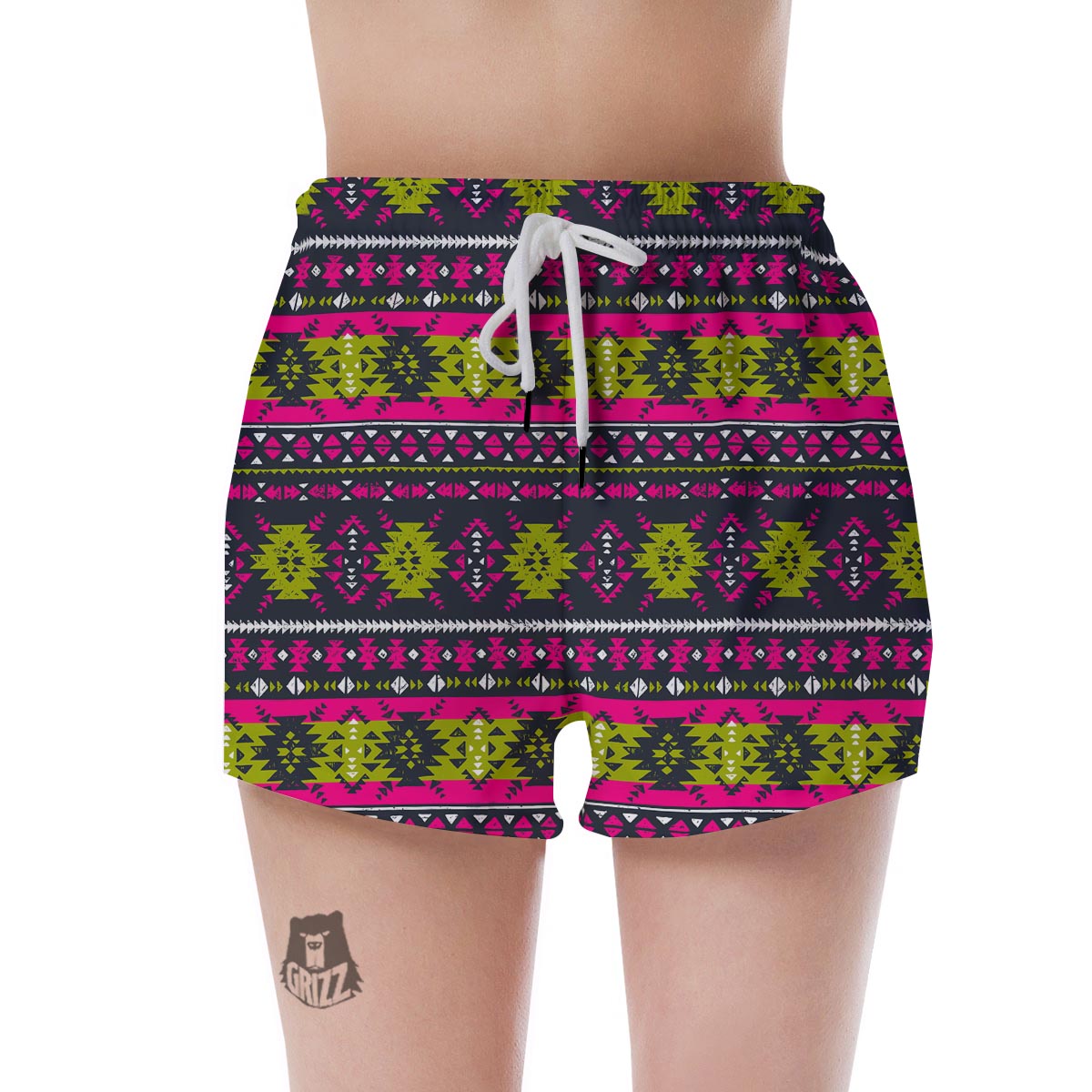Pink Tribal Aztec Grunge Women's Shorts-grizzshop