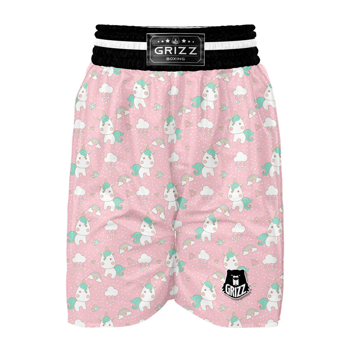 Pink Unicorn Boxing Shorts-grizzshop