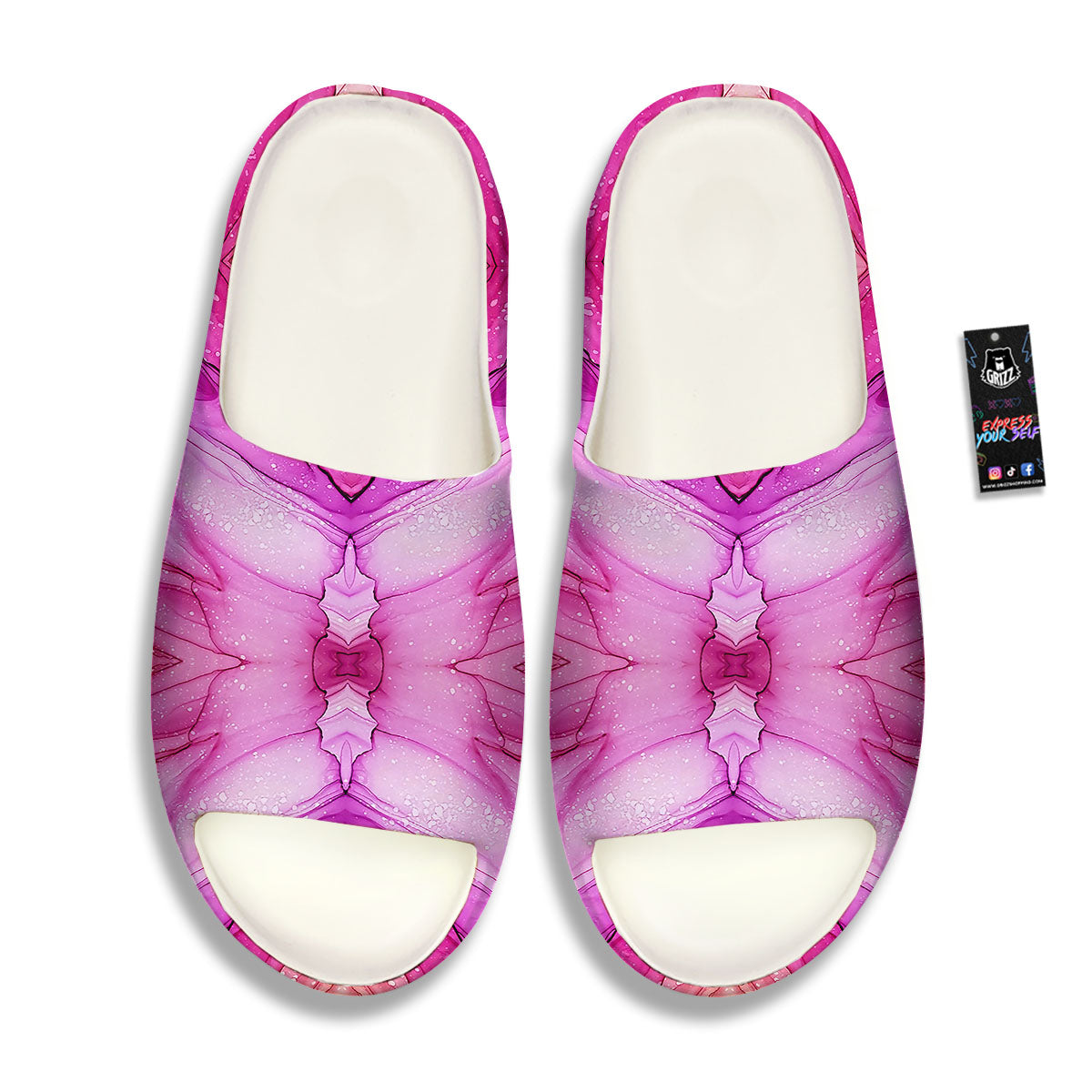 Pink Kaleidoscope Print Sandals-grizzshop
