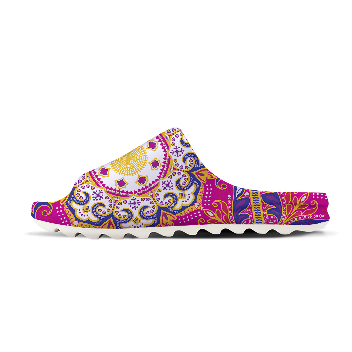 Pink Paisley And Mandala Print Sandals-grizzshop