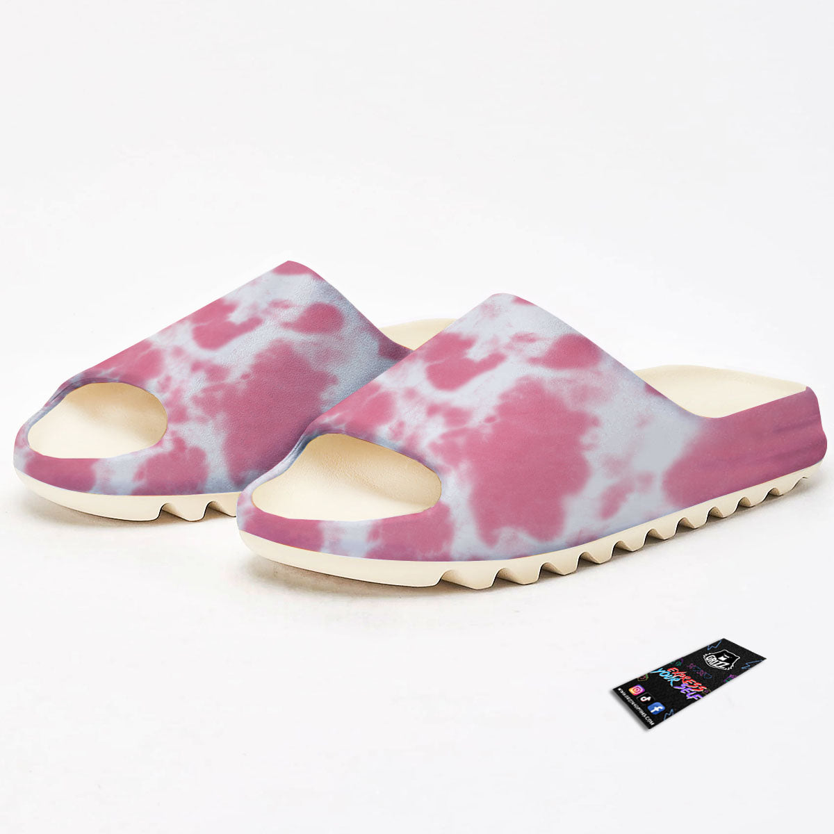 Pink Pastel And White Cow Print Sandals-grizzshop