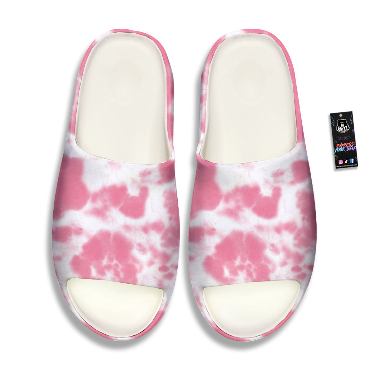 Pink Pastel And White Cow Print Sandals-grizzshop