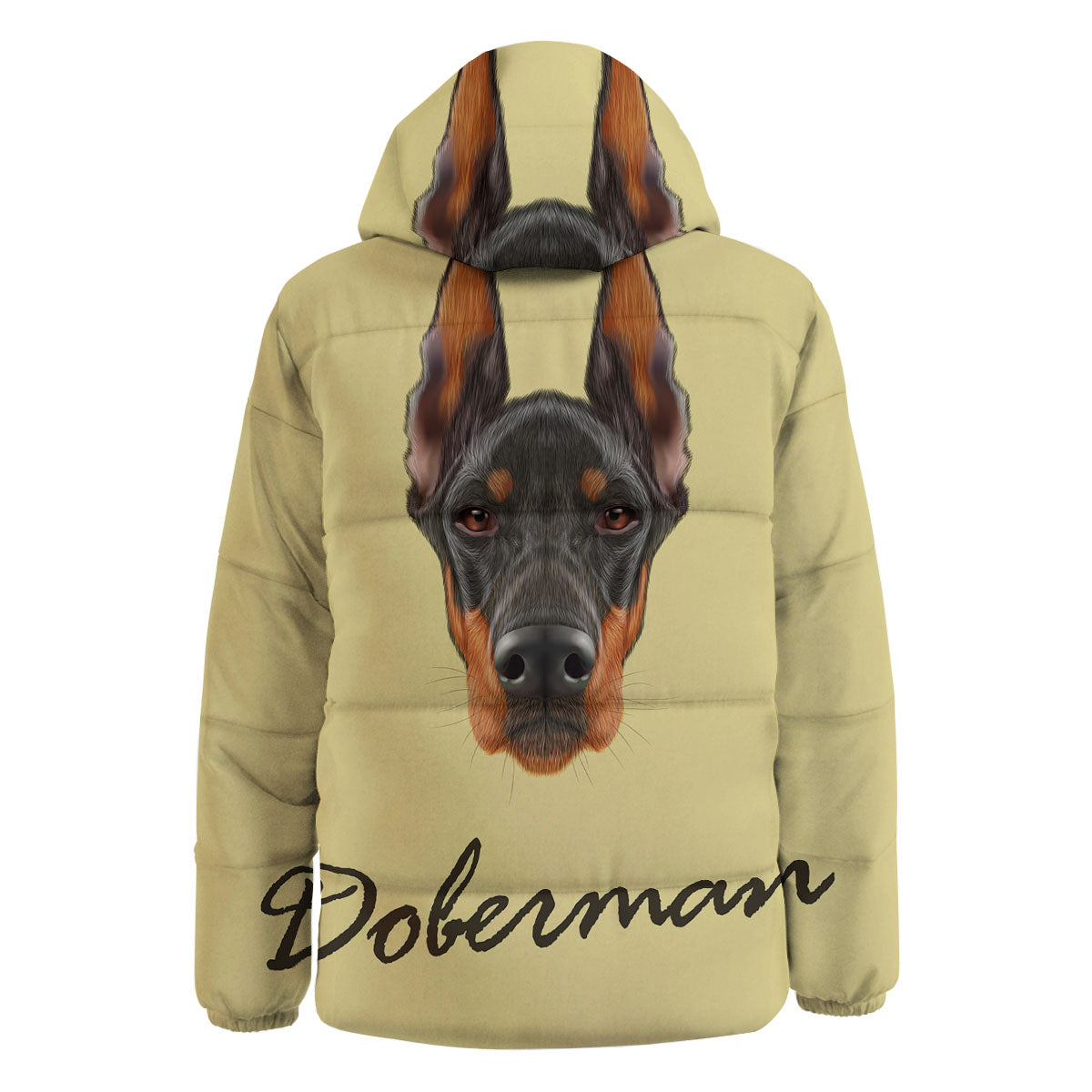 Pinscher Doberman Print Down Jacket-grizzshop