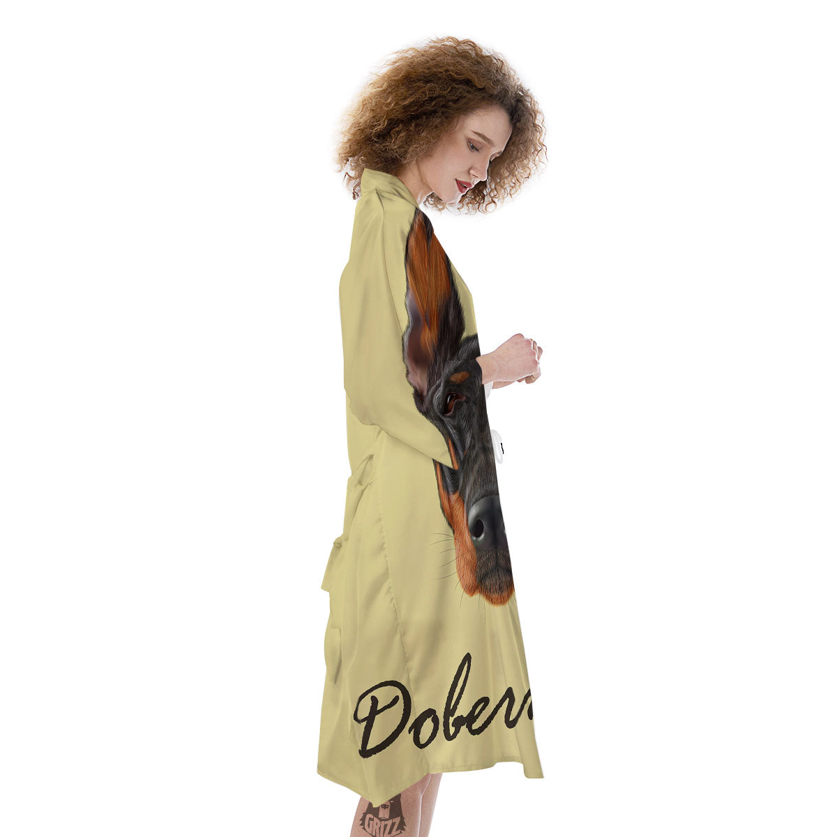 Pinscher Doberman Print Kimono-grizzshop