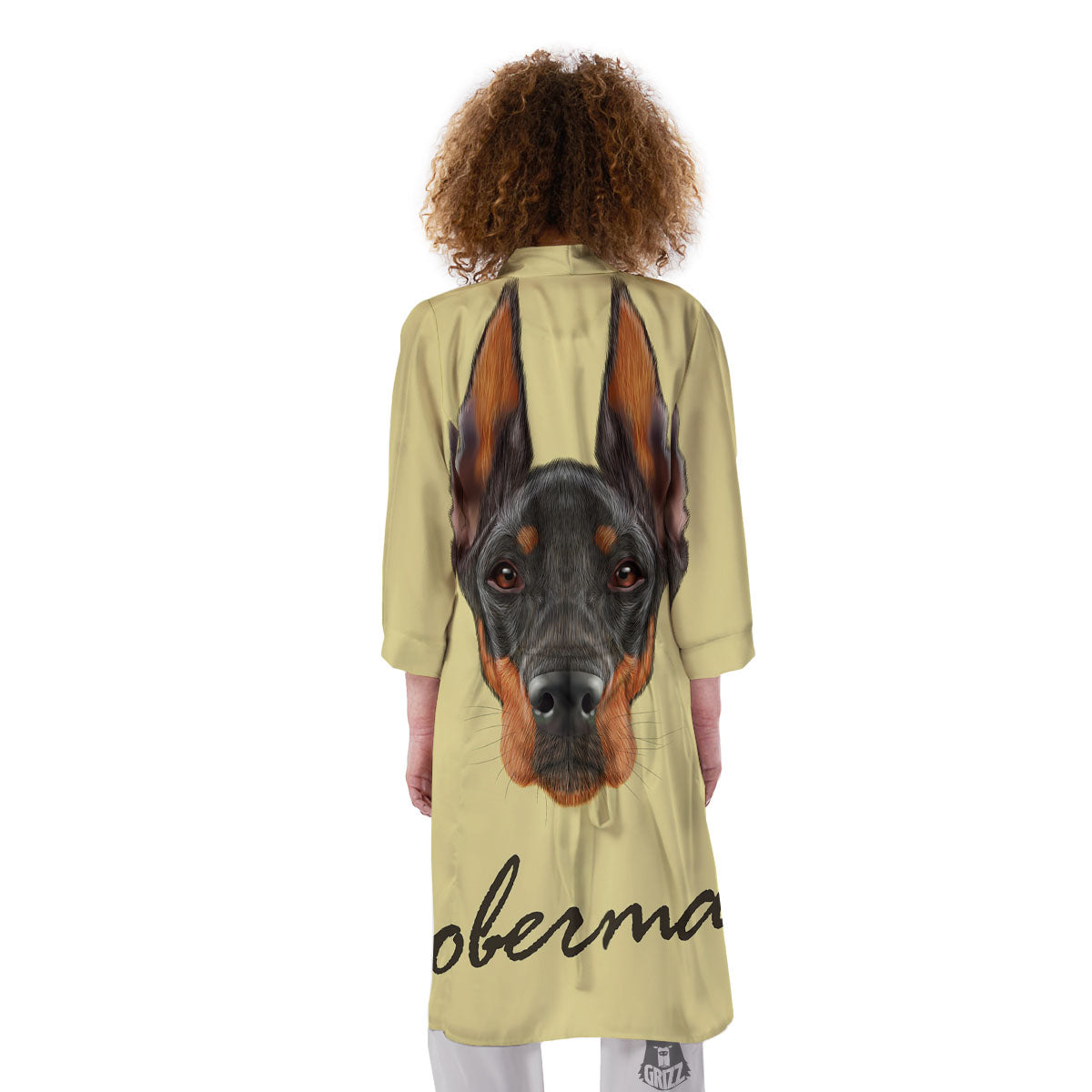 Pinscher Doberman Print Kimono-grizzshop