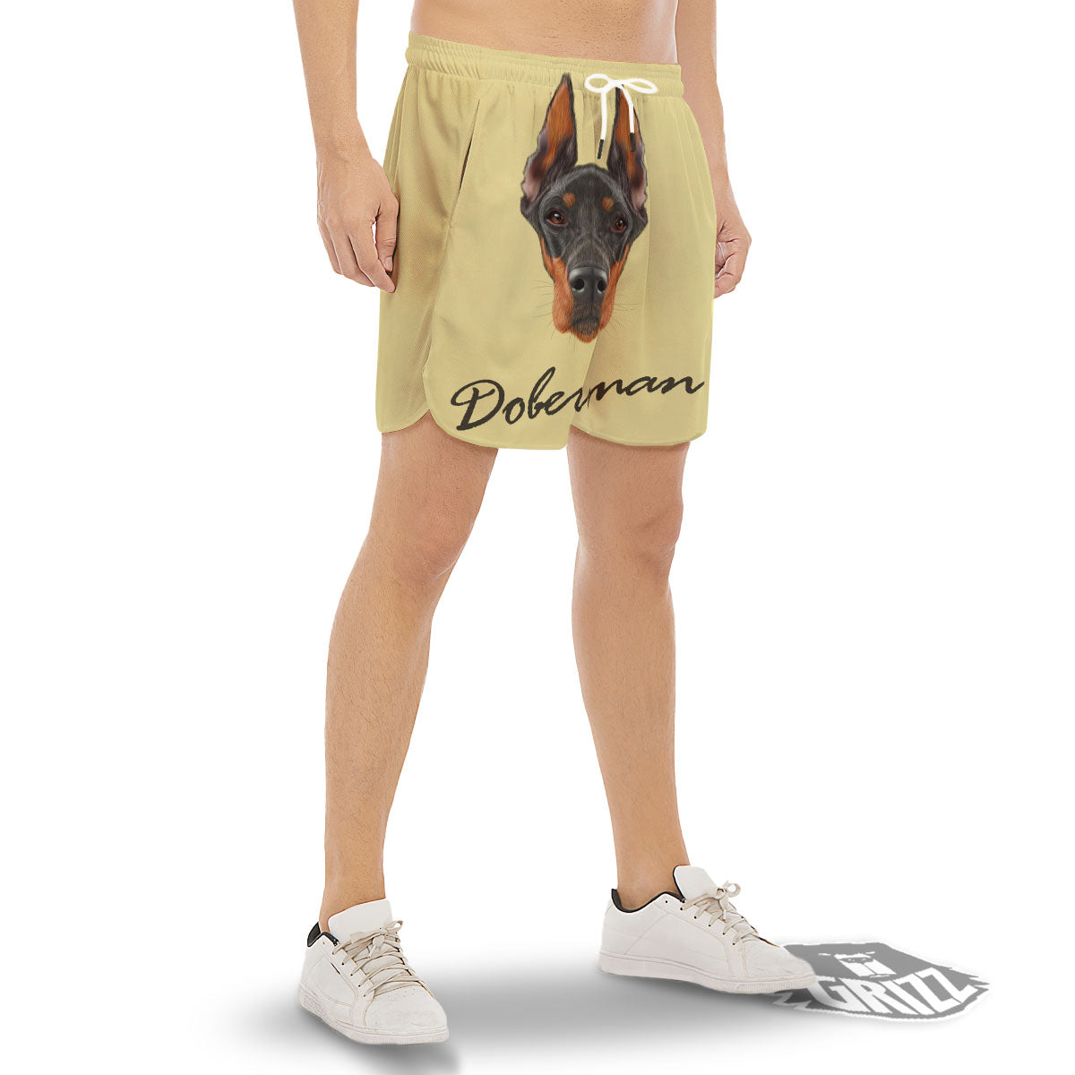 Pinscher Doberman Print Men's Gym Shorts-grizzshop