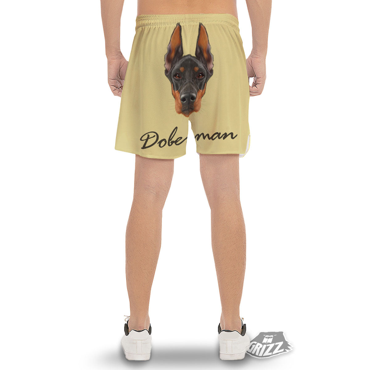Pinscher Doberman Print Men's Gym Shorts-grizzshop