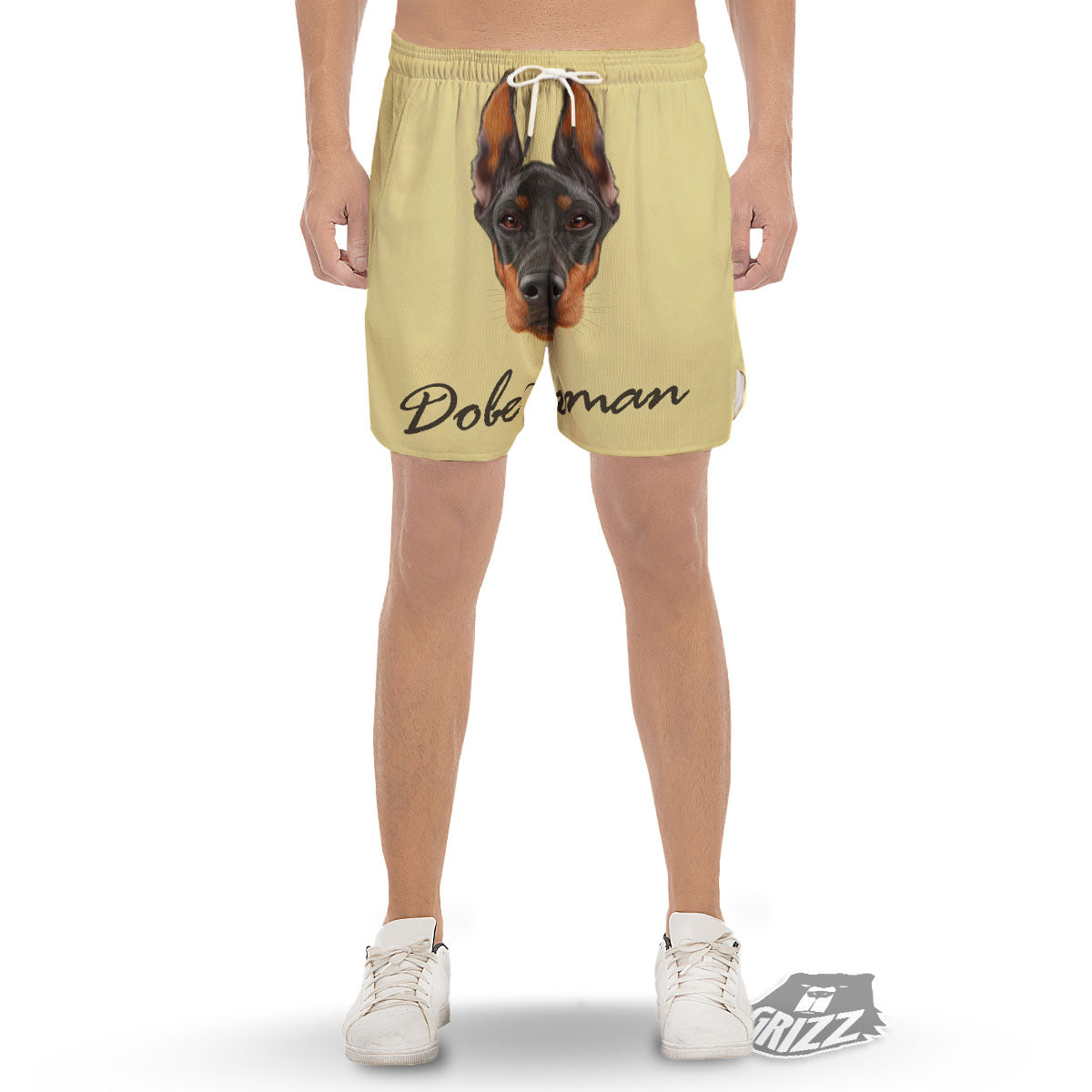 Pinscher Doberman Print Men's Gym Shorts-grizzshop