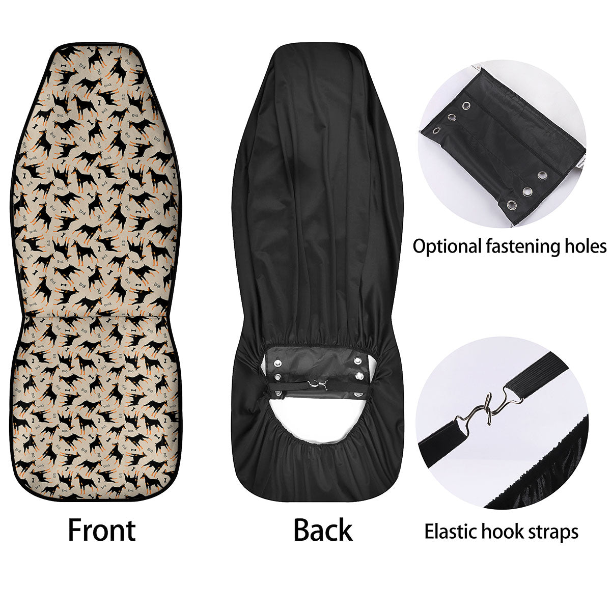Pinscher Doberman Print Pattern Car Seat Covers-grizzshop