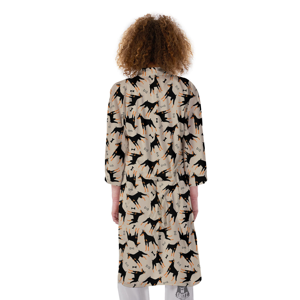 Pinscher Doberman Print Pattern Kimono-grizzshop