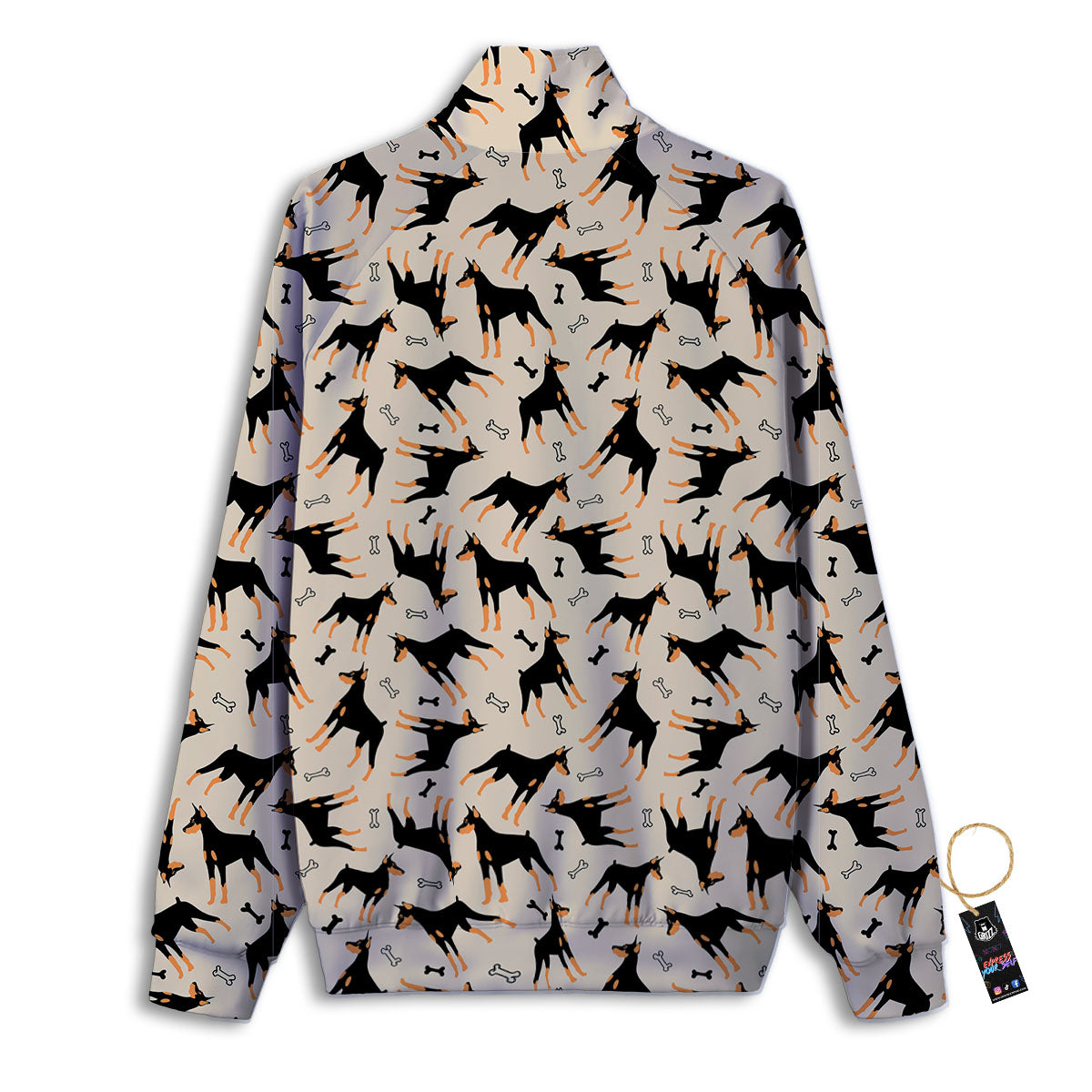 Pinscher Doberman Print Pattern Track Jacket-grizzshop