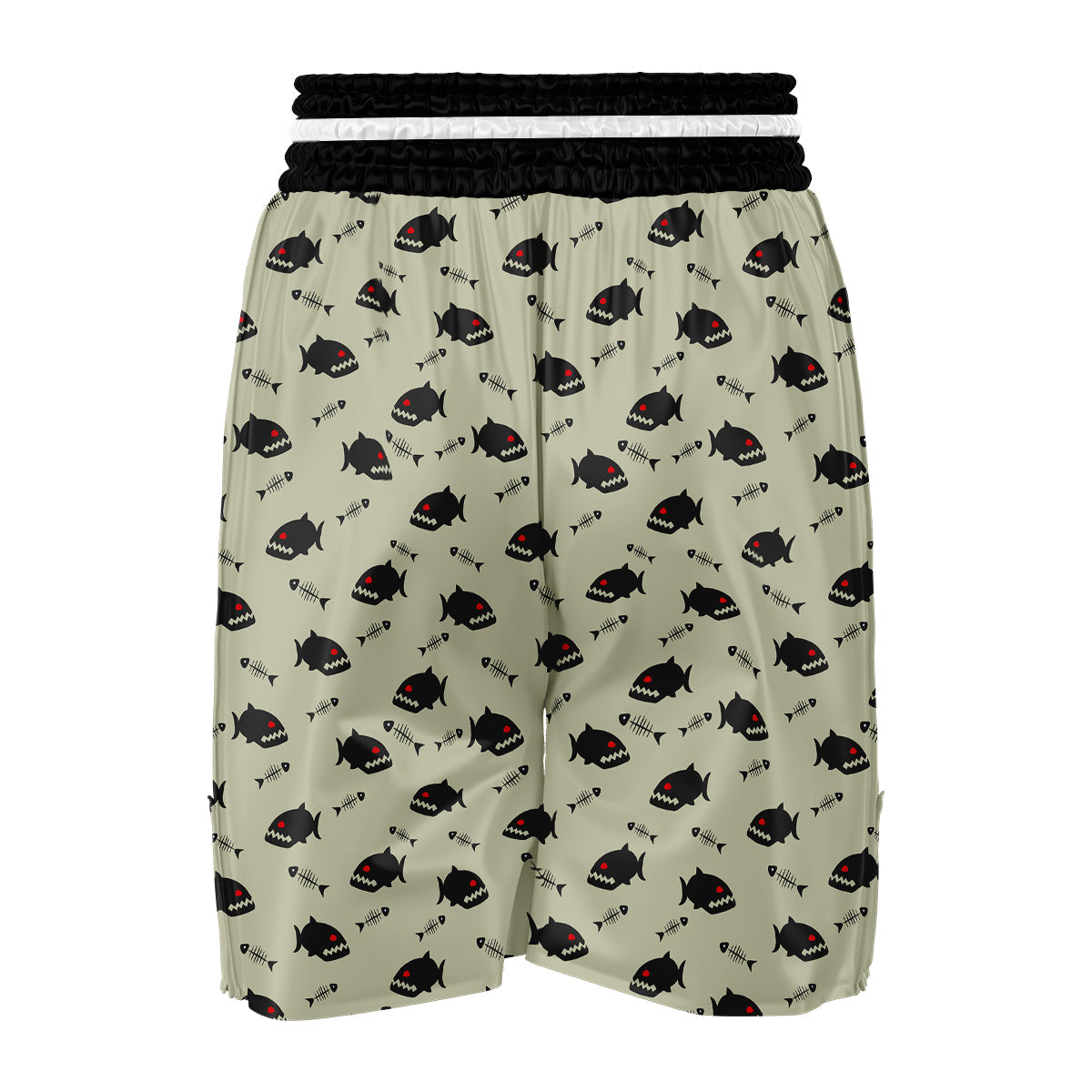 Piranha Print Pattern Boxing Shorts-grizzshop