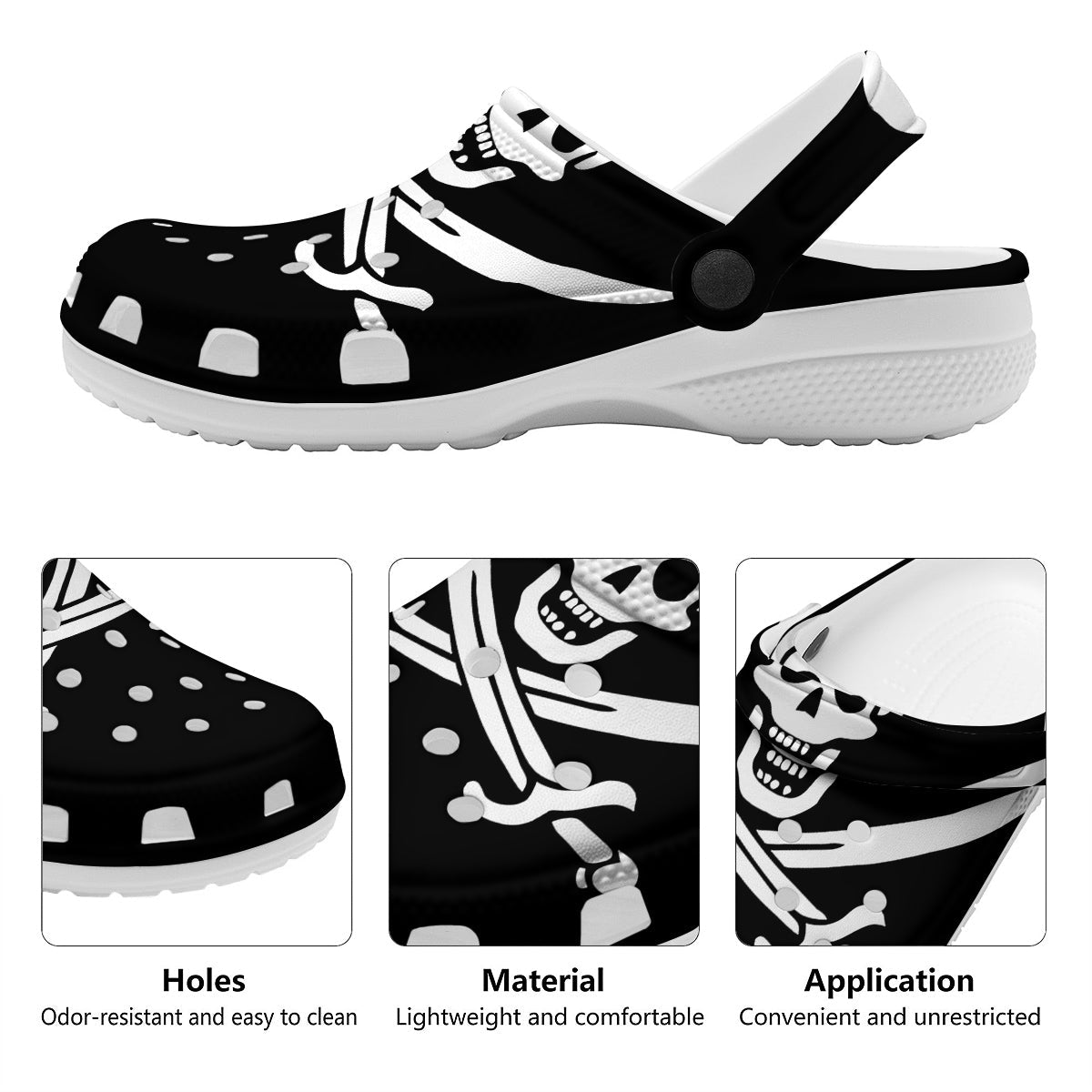 Pirate Flag Calico Jack Print Clog-grizzshop