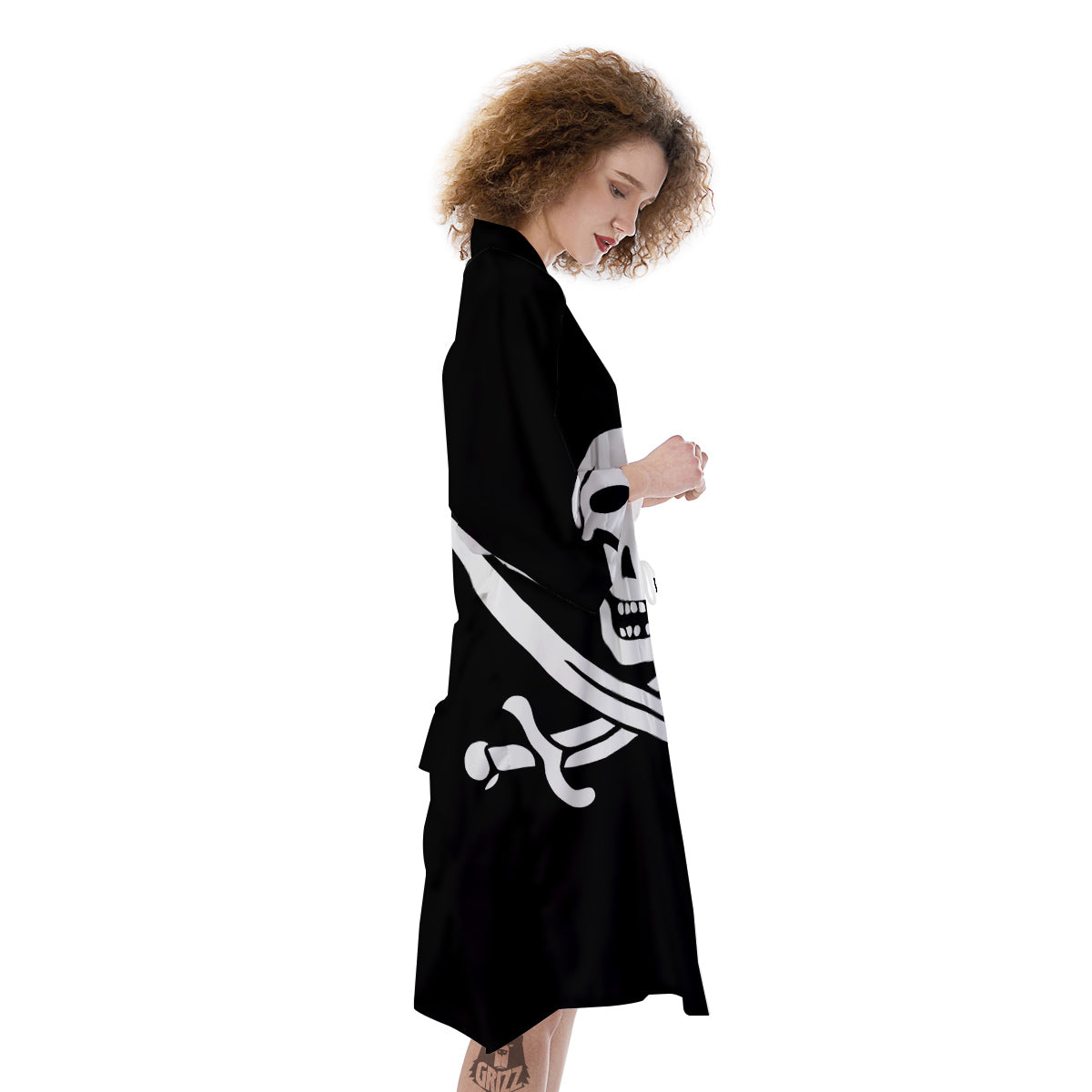 Pirate Flag Calico Jack Print Kimono-grizzshop