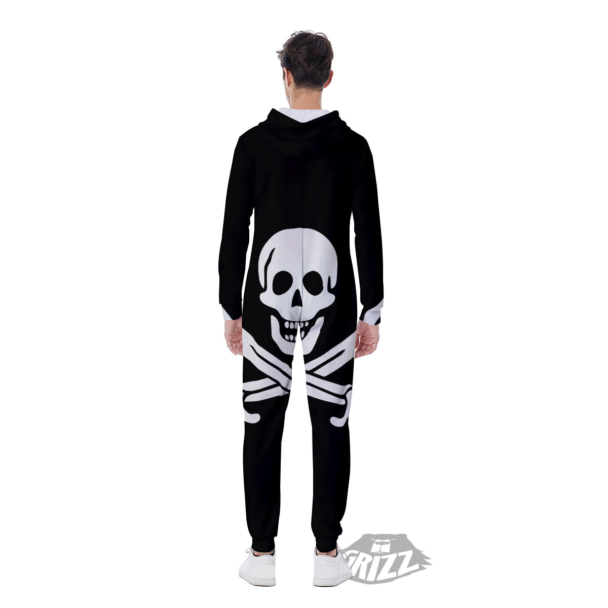 Pirate Flag Calico Jack Print Men's Jumpsuit-grizzshop