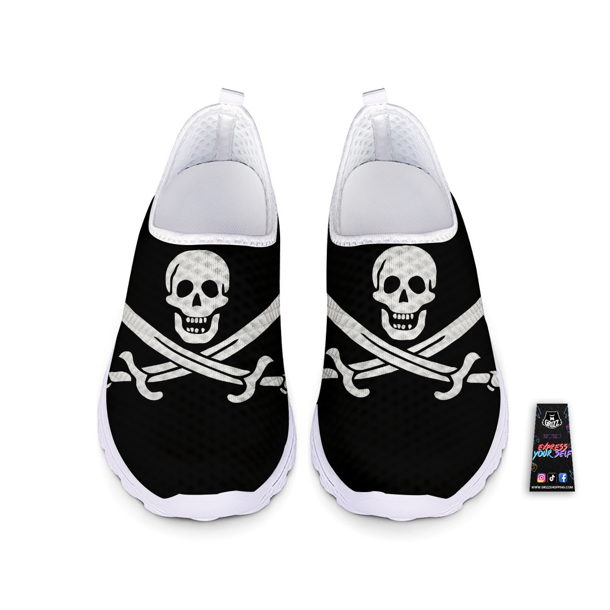 Pirate Flag Calico Jack Print Nurse Shoes-grizzshop