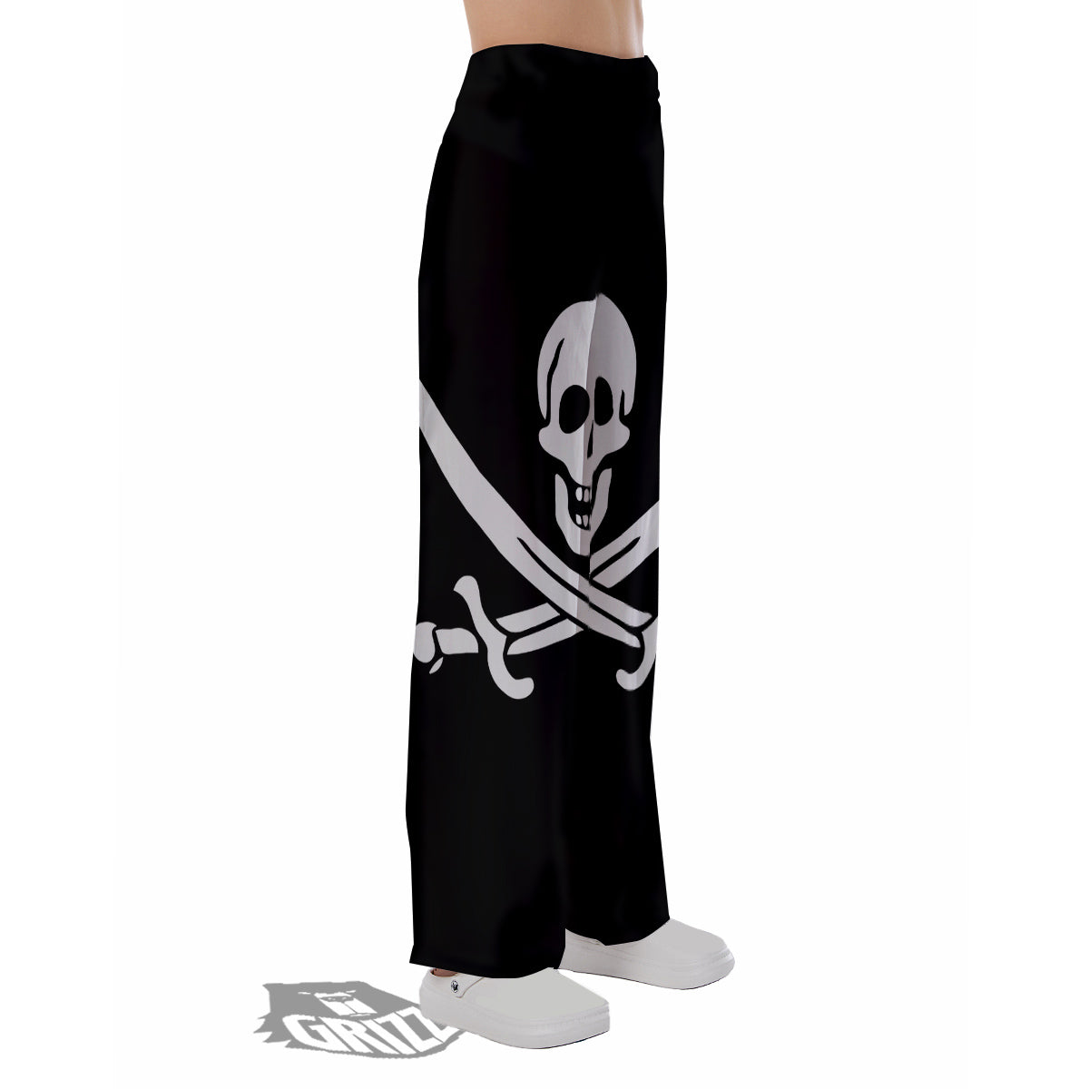 Pirate Flag Calico Jack Print Pajama Pants-grizzshop