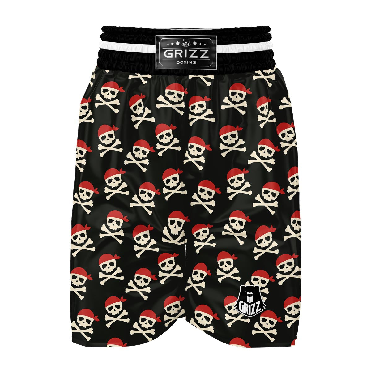 Pirate Skull Print Pattern Boxing Shorts-grizzshop