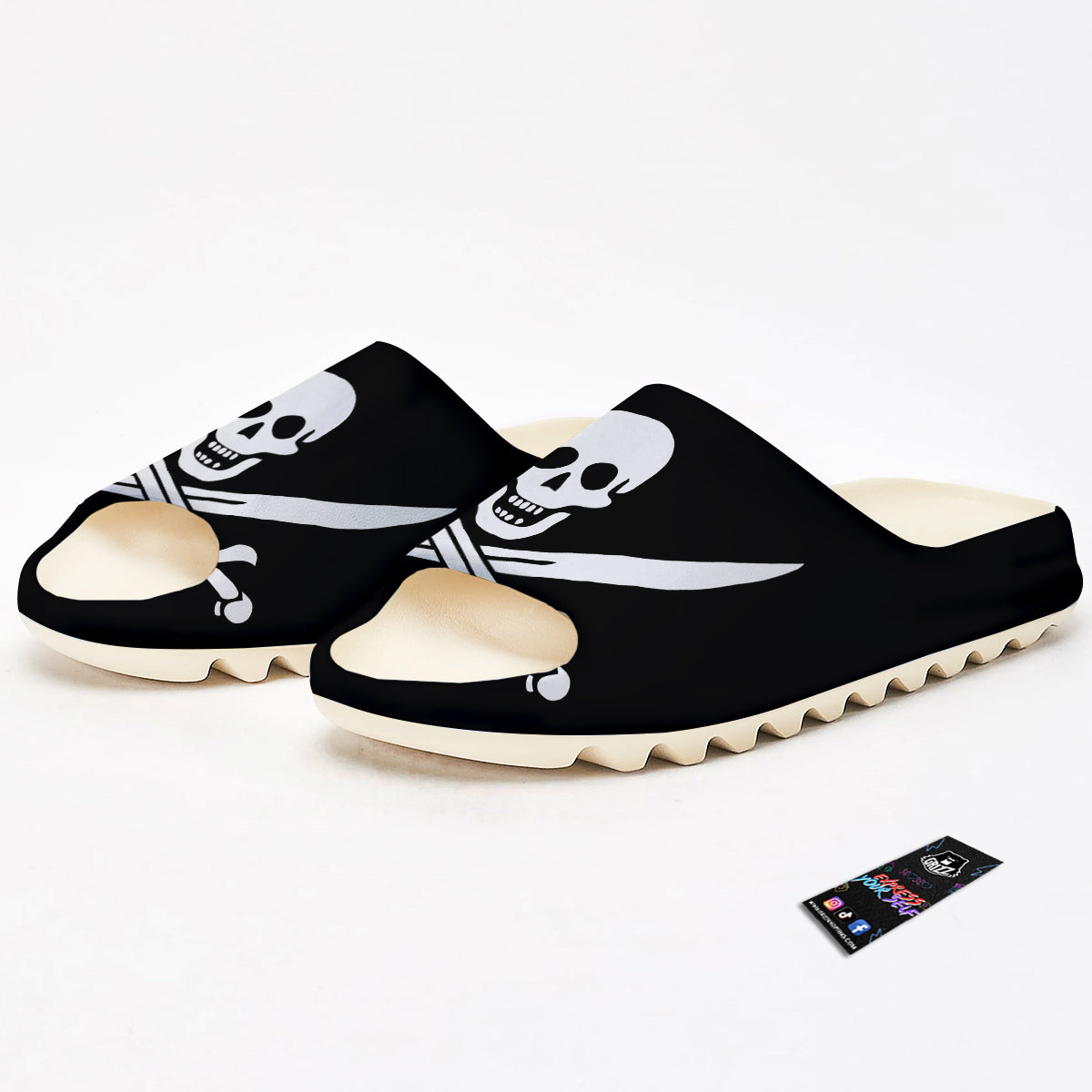 Pirate Flag Calico Jack Print Sandals-grizzshop