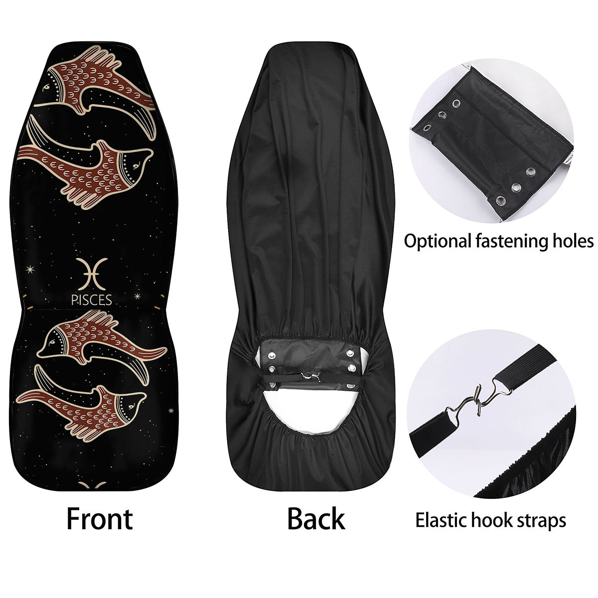 Pisces Constellation Print Car Seat Covers-grizzshop