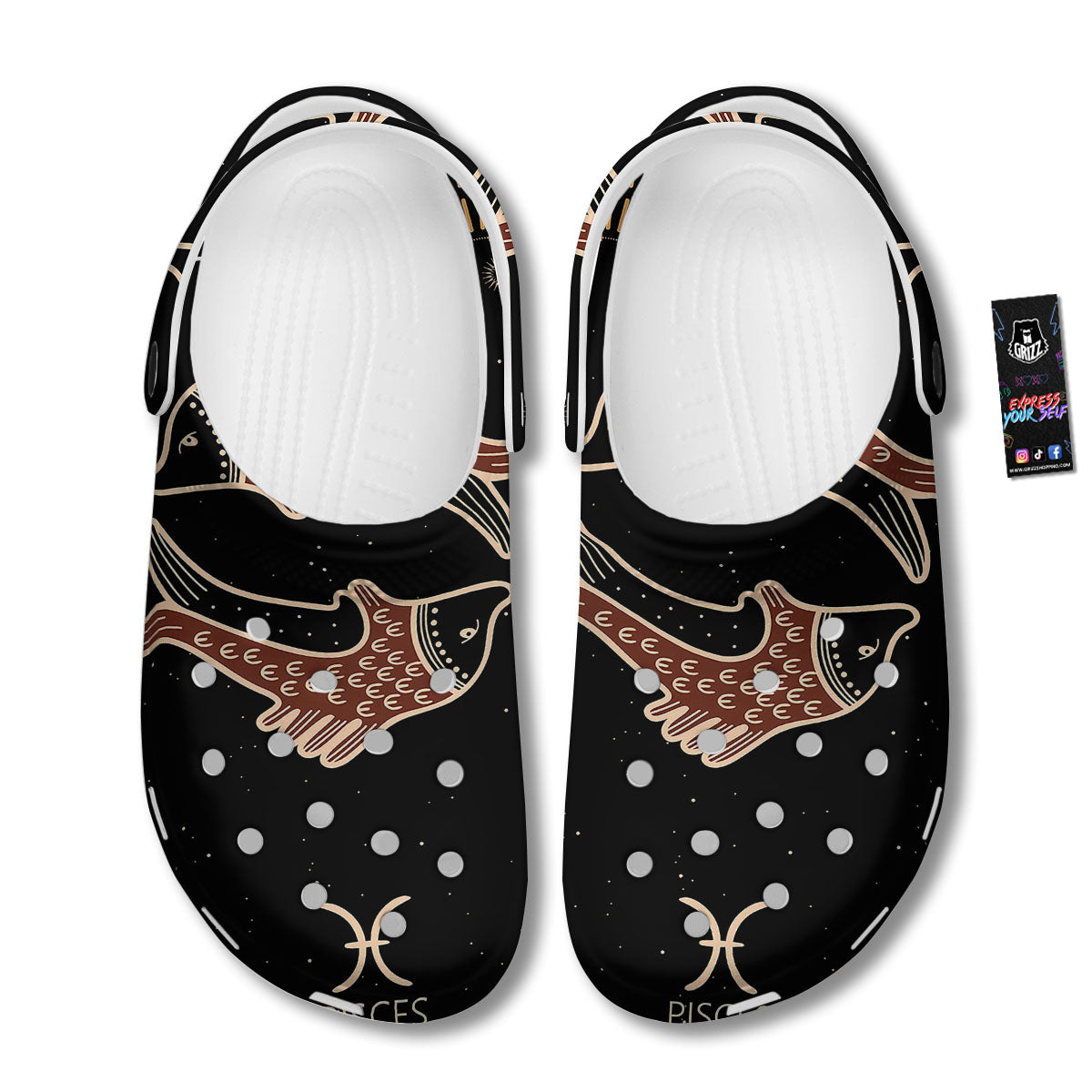 Pisces Constellation Print Clog-grizzshop