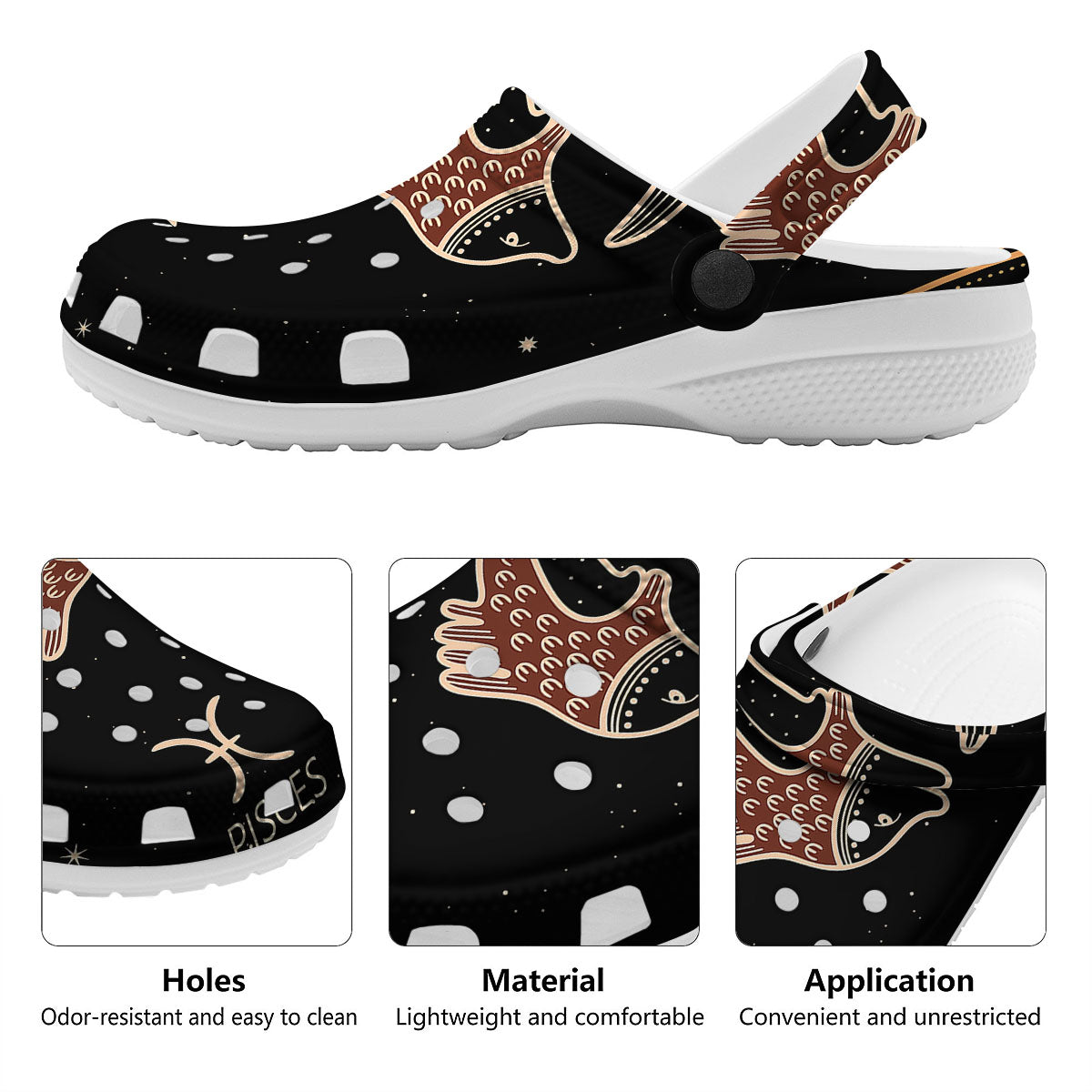 Pisces Constellation Print Clog-grizzshop