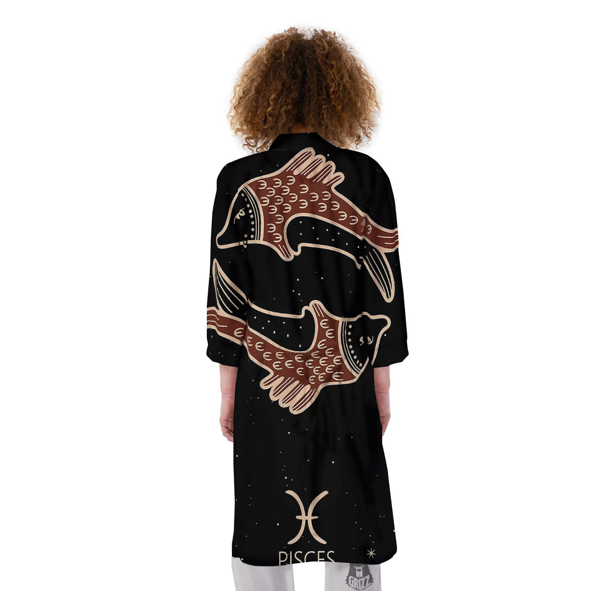Pisces Constellation Print Kimono-grizzshop