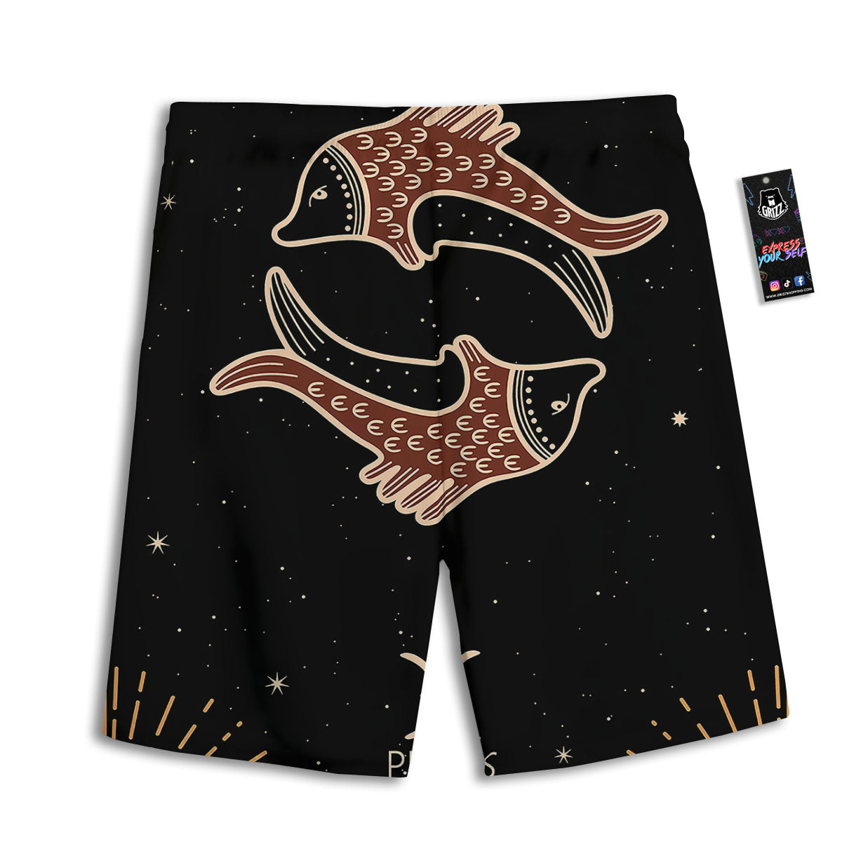 Pisces Constellation Print Men's Athletic Shorts