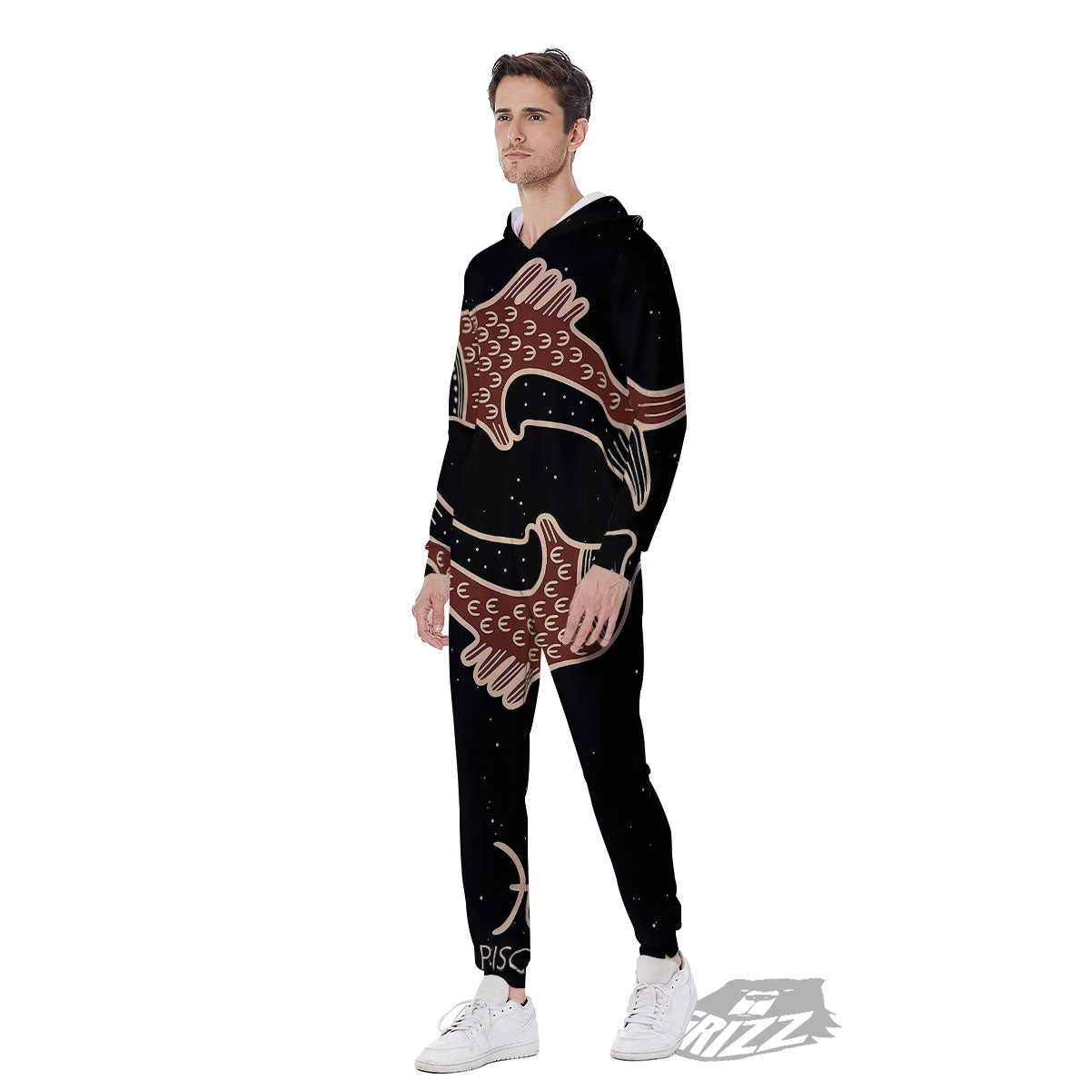 Pisces Constellation Print Men's Jumpsuit-grizzshop