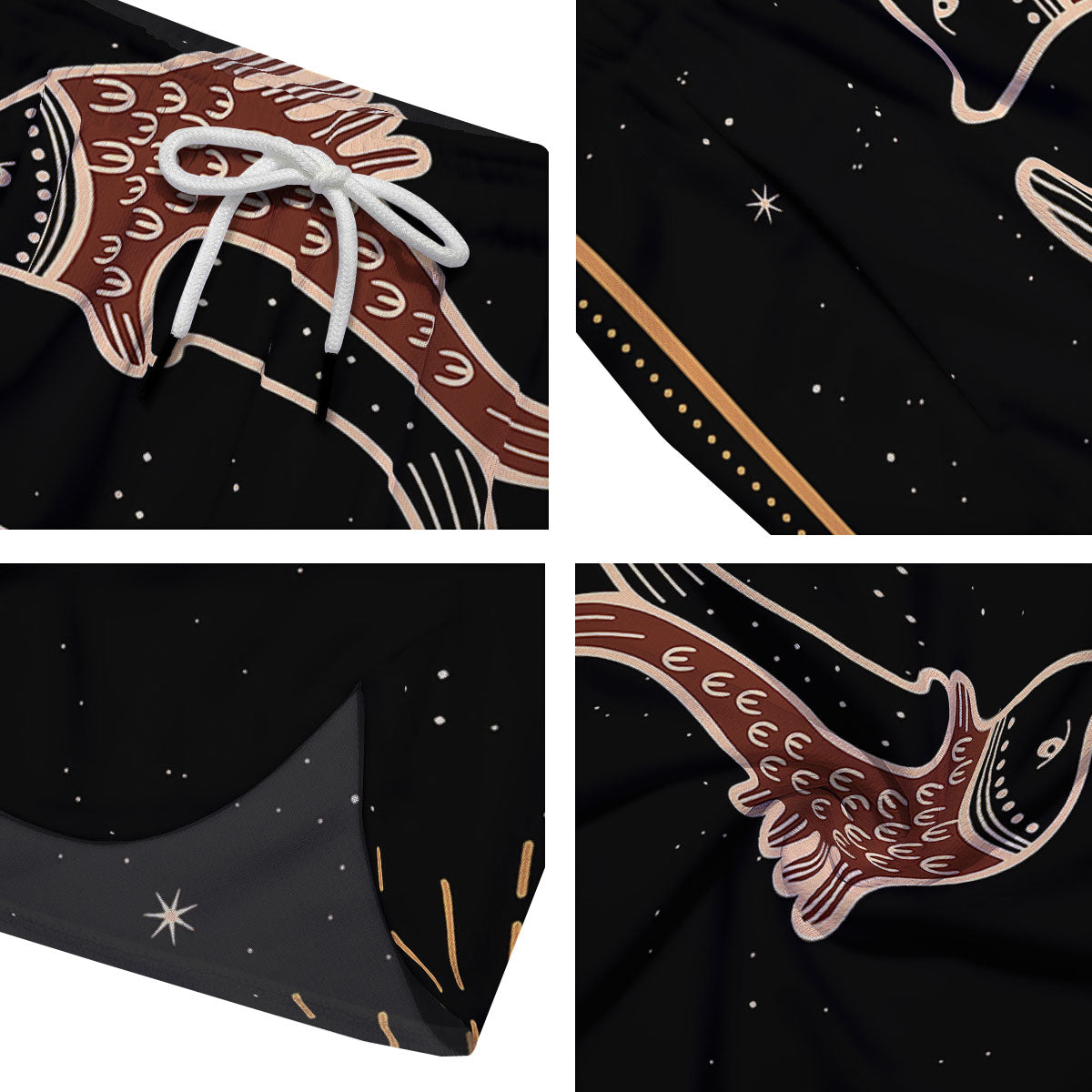 Pisces Constellation Print Men's Running Shorts-grizzshop