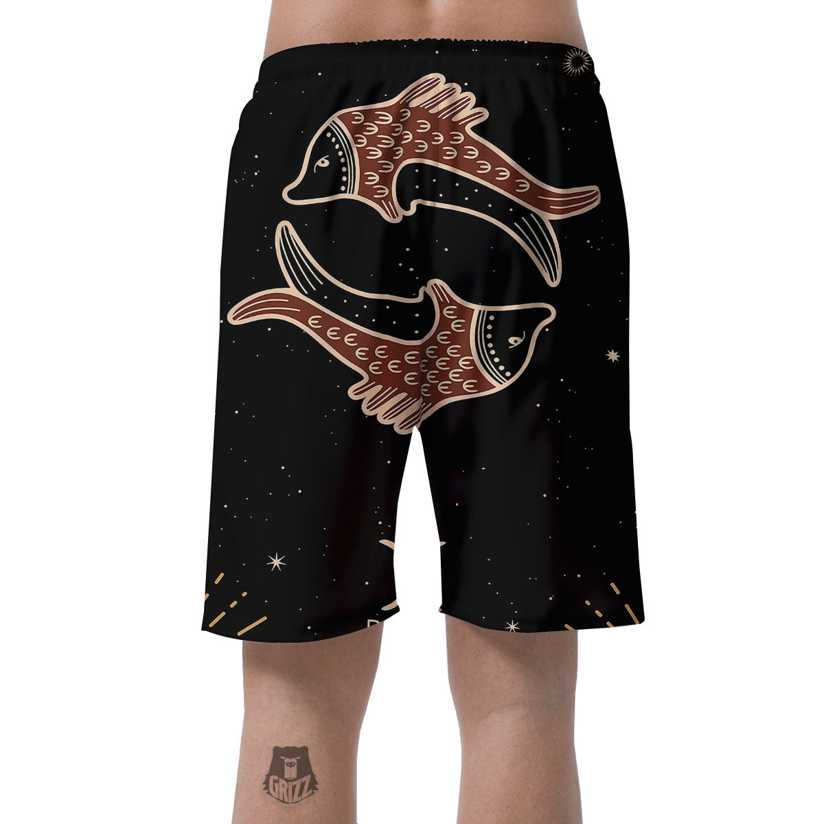 Pisces Constellation Print Men's Shorts-grizzshop