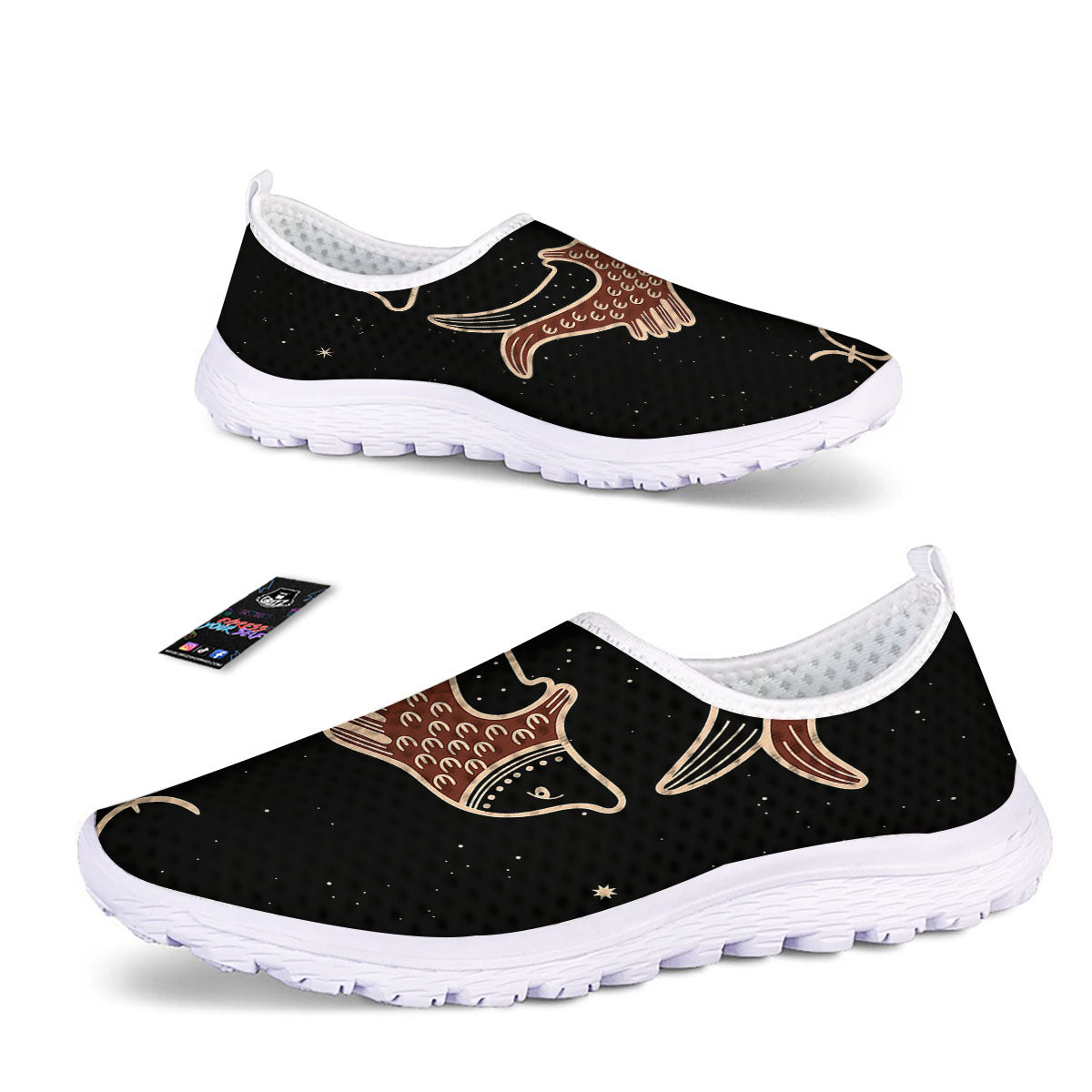 Pisces Constellation Print Nurse Shoes-grizzshop
