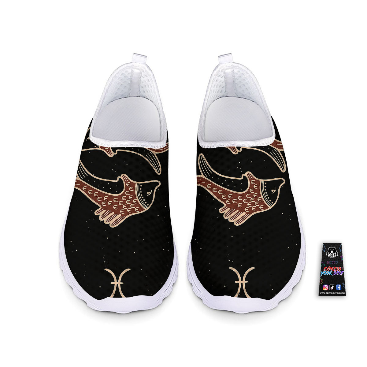 Pisces Constellation Print Nurse Shoes-grizzshop