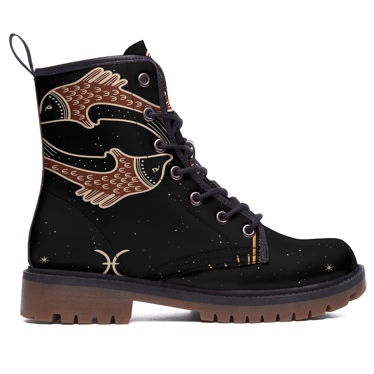 Pisces Constellation Print Work Boots-grizzshop
