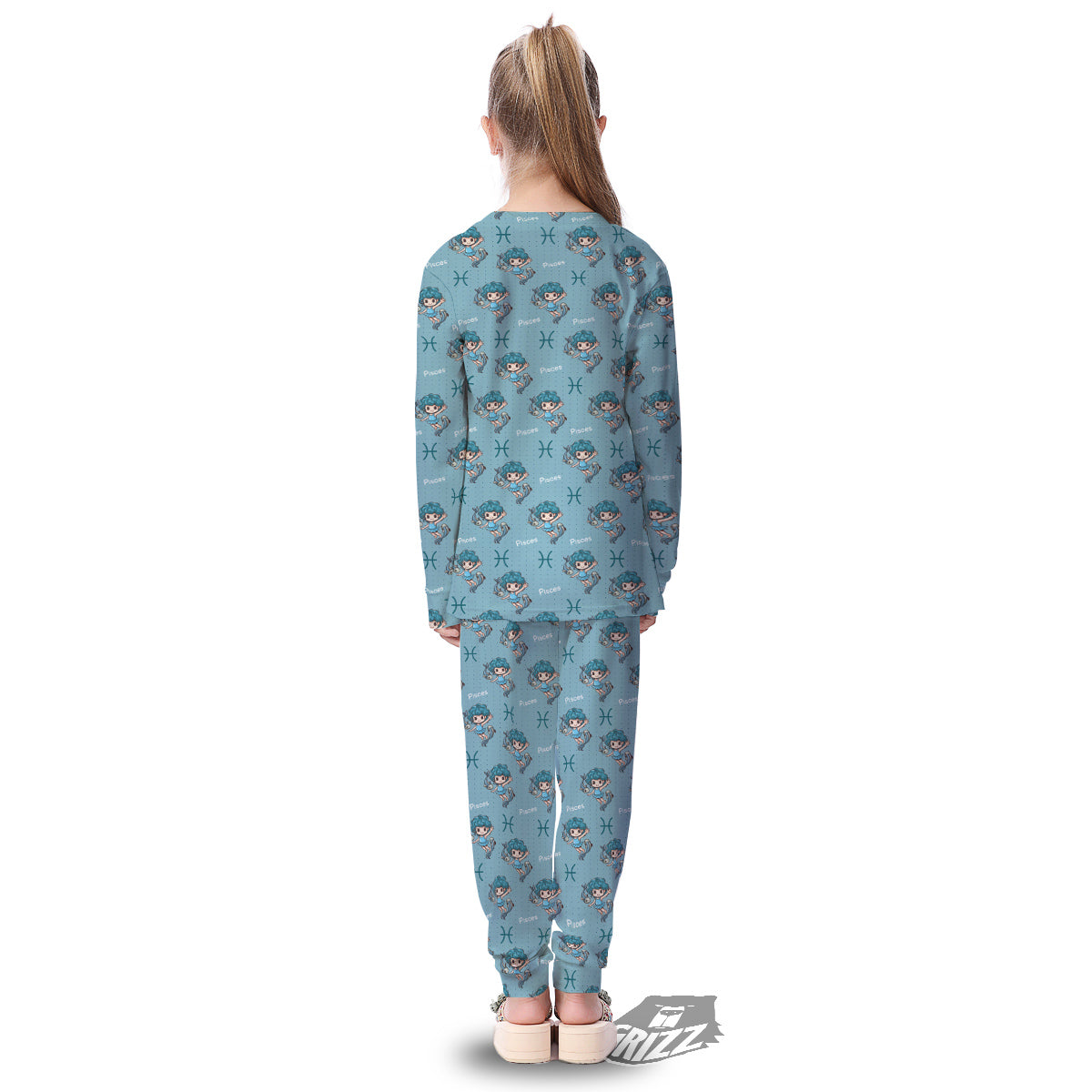 Pisces Cute Cartoon Print Pattern Kid's Pajamas-grizzshop