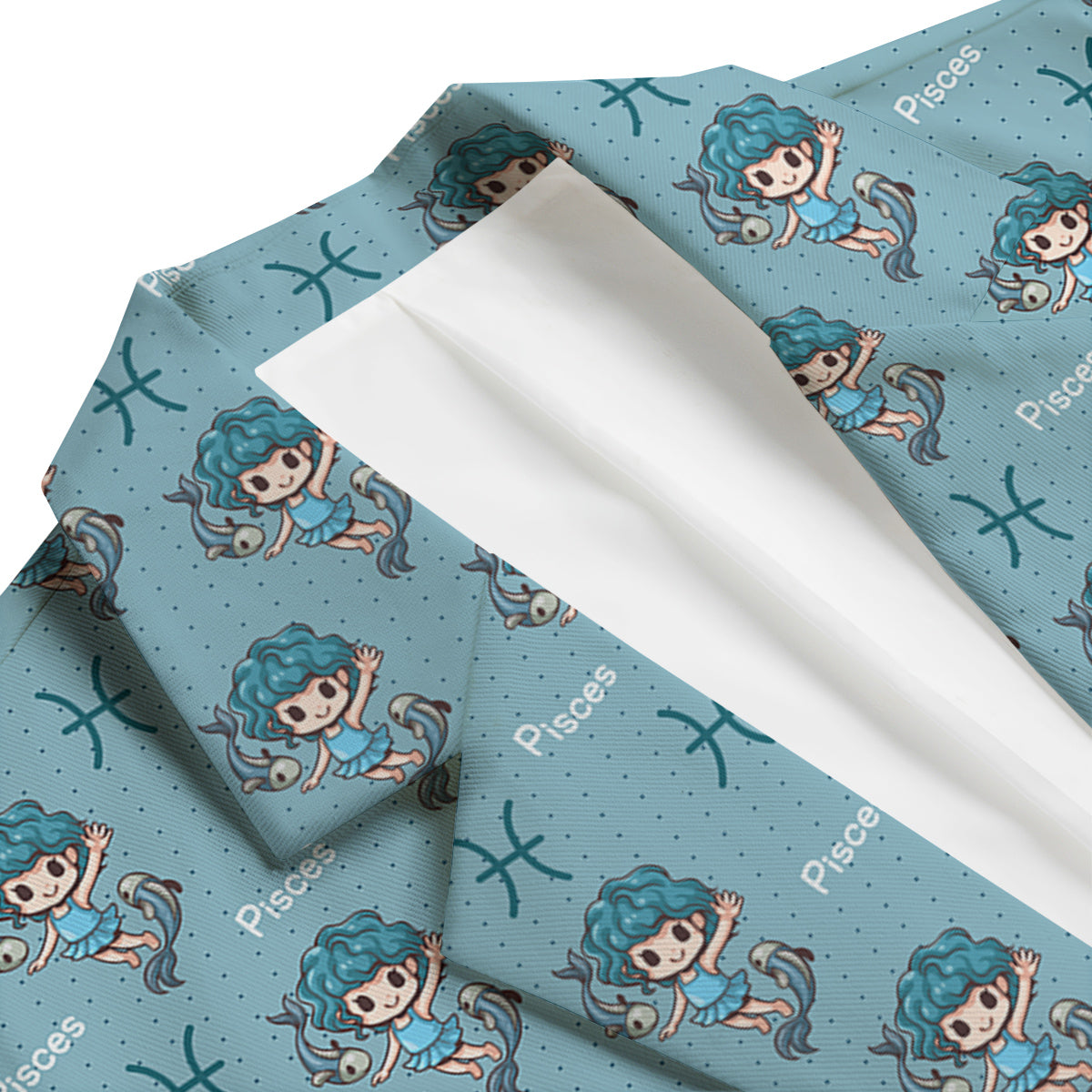 Pisces Cute Cartoon Print Pattern Men's Blazer-grizzshop