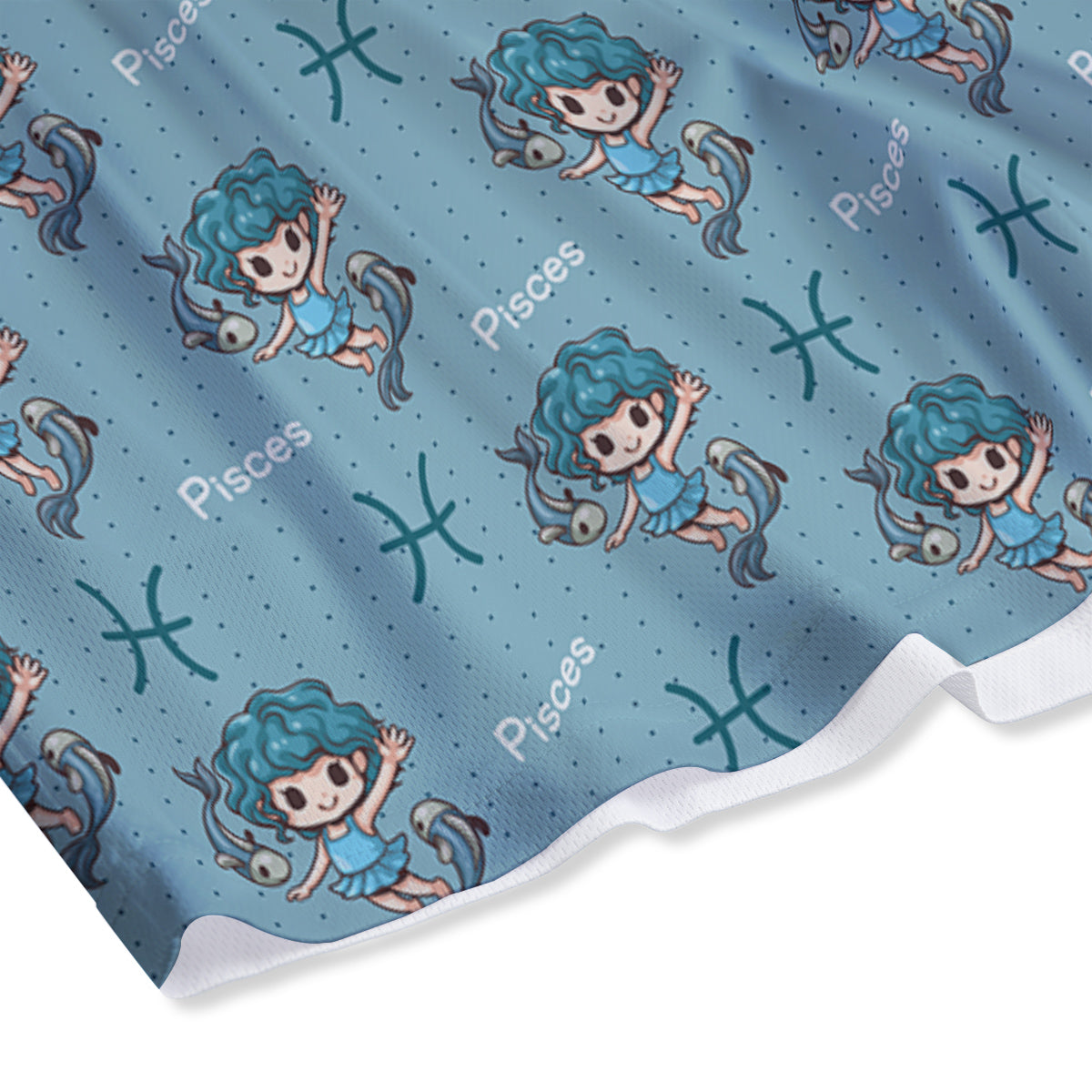Pisces Cute Cartoon Print Pattern Mesh Shorts