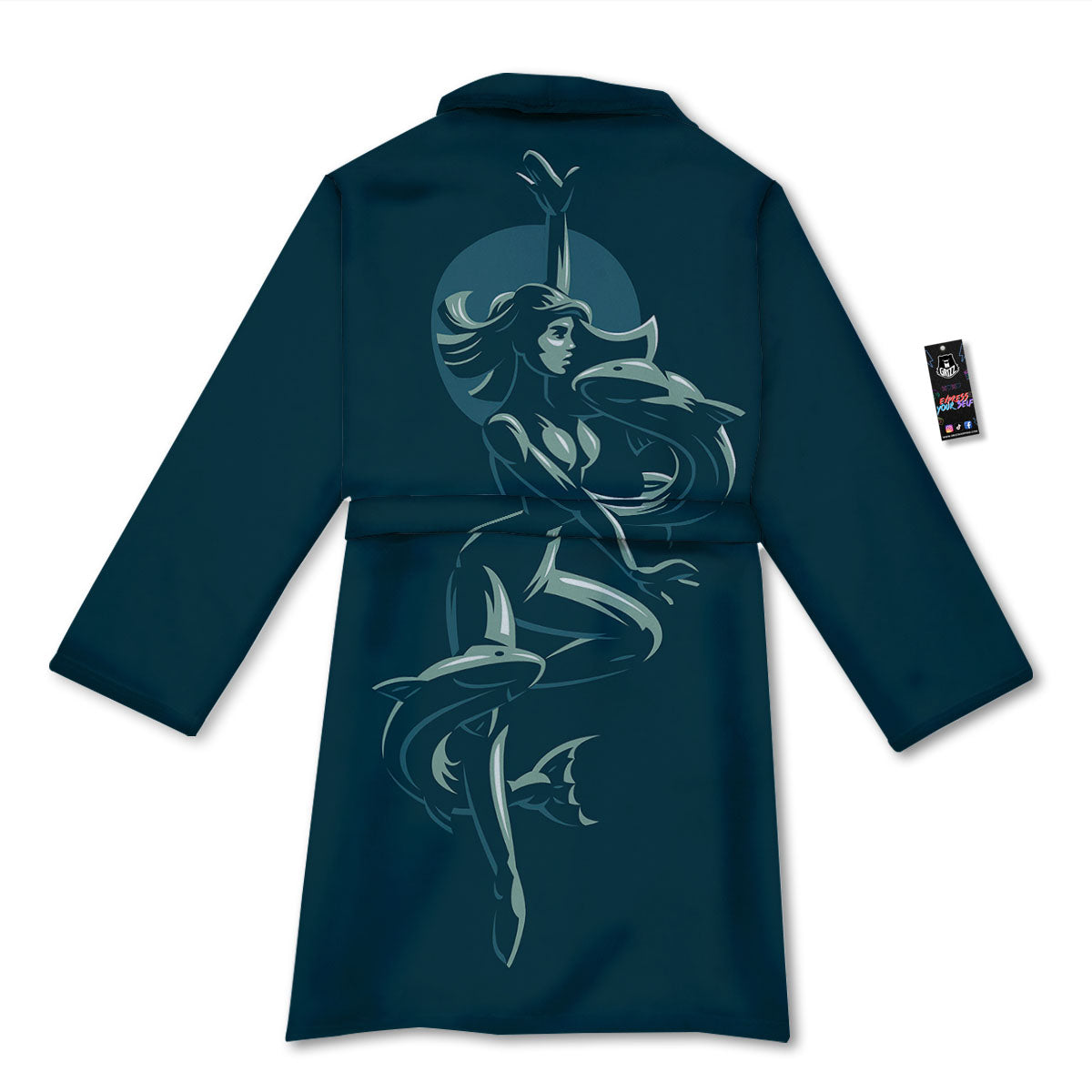 Pisces Sign Astrology Print Bathrobe-grizzshop