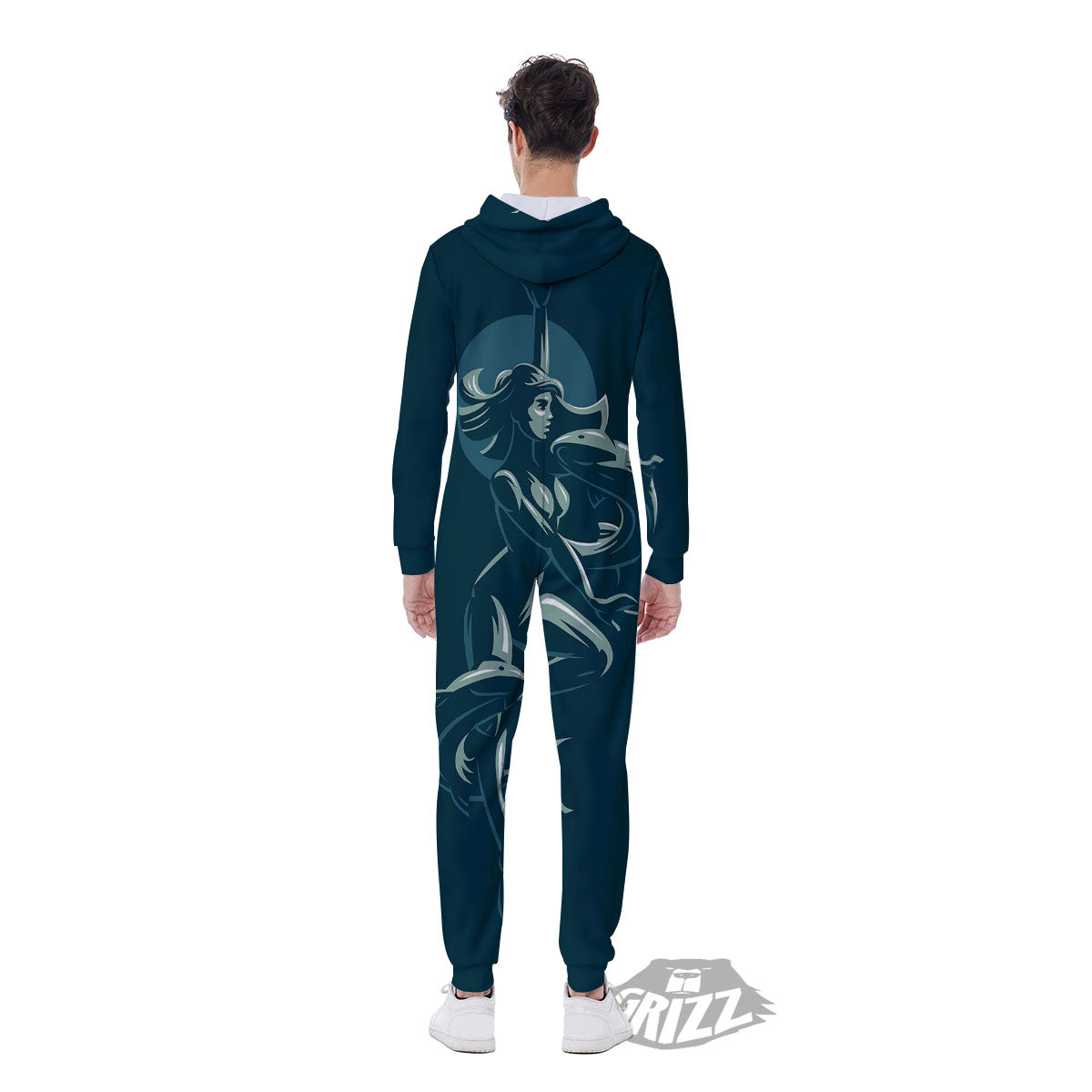 Pisces Sign Astrology Print Men's Jumpsuit-grizzshop