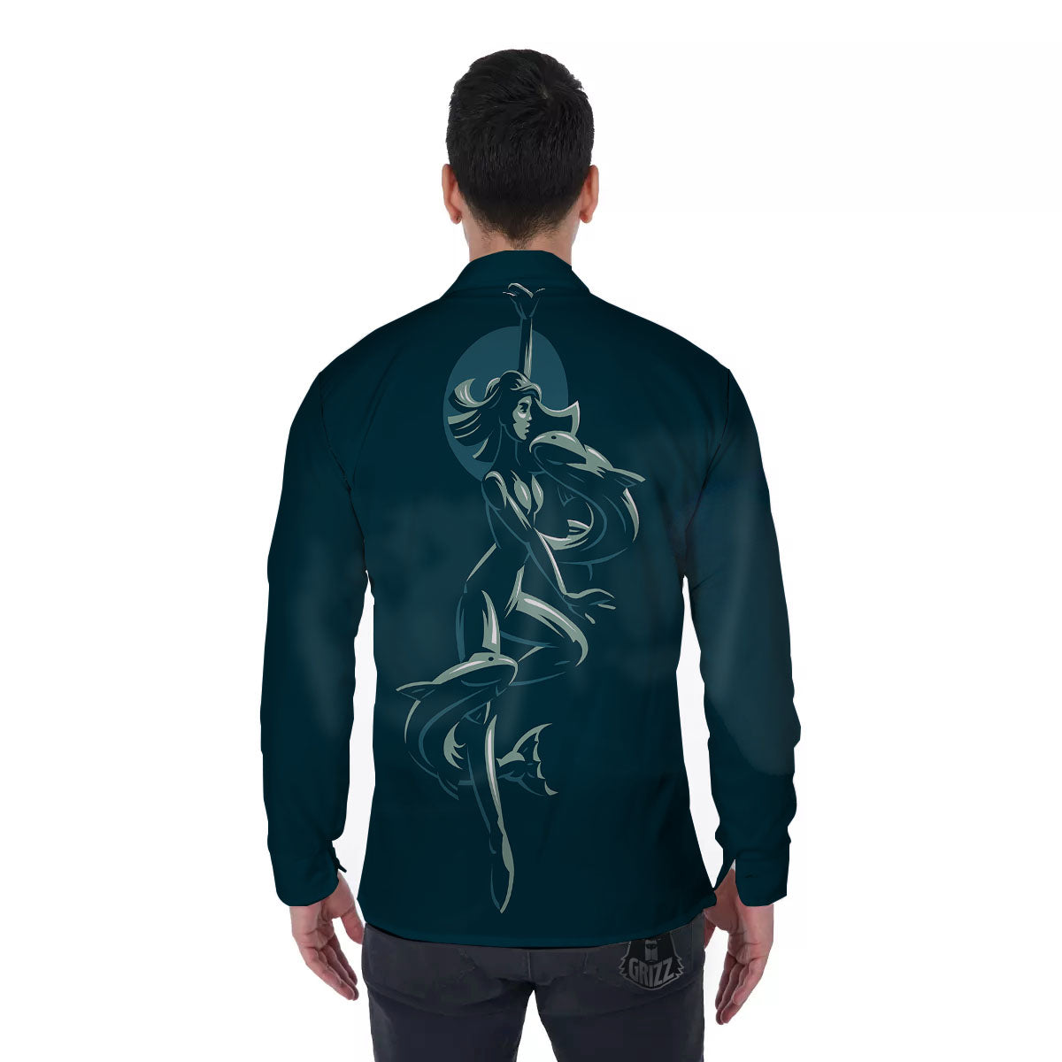 Pisces Sign Astrology Print Men's Long Sleeve Shirts-grizzshop