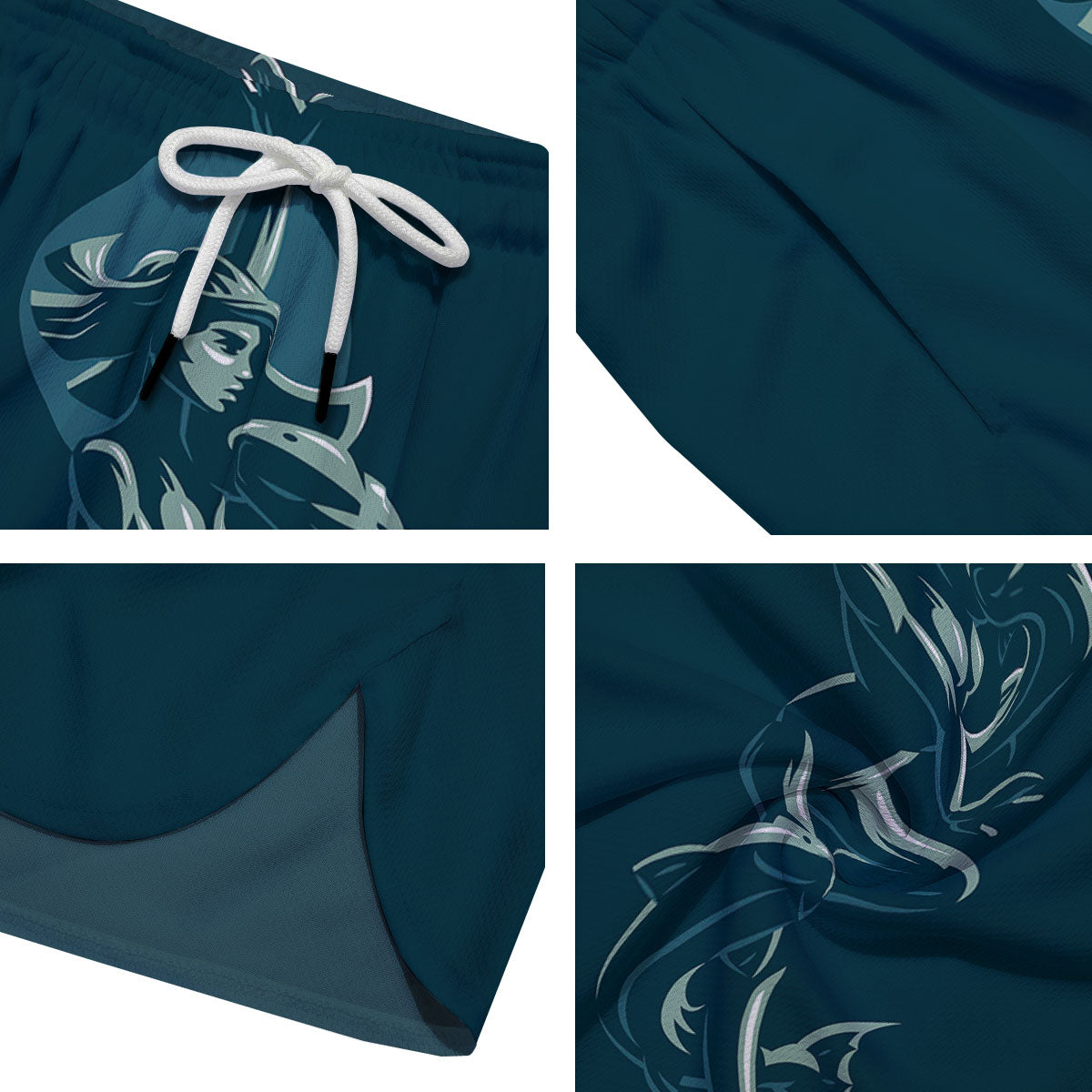 Pisces Sign Astrology Print Men's Running Shorts-grizzshop