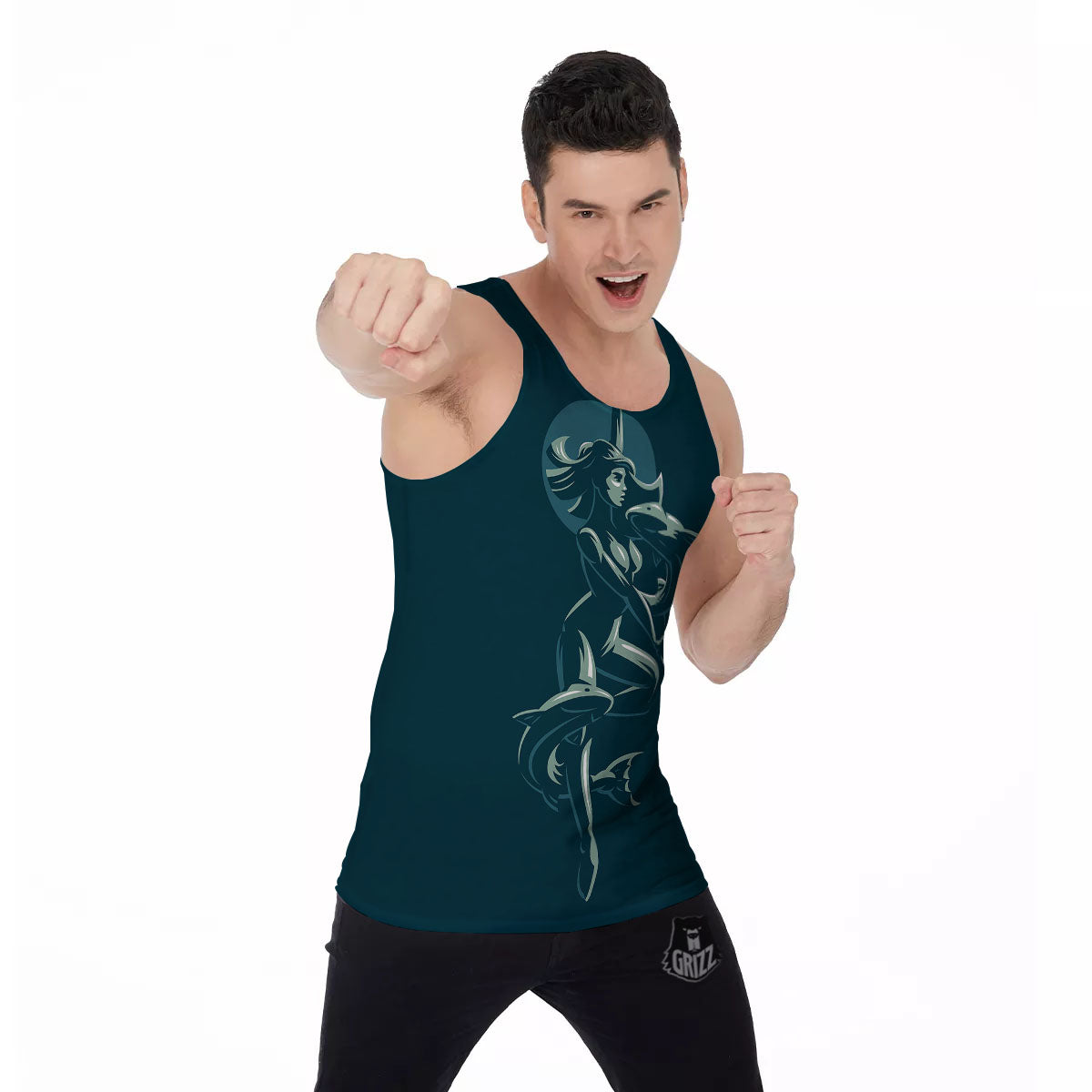 Pisces Sign Astrology Print Men's Tank Top-grizzshop