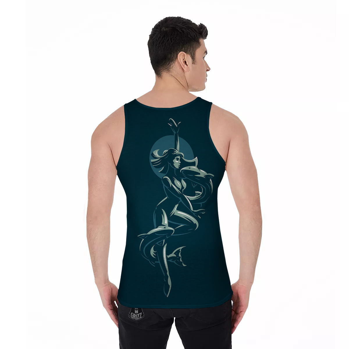 Pisces Sign Astrology Print Men's Tank Top-grizzshop