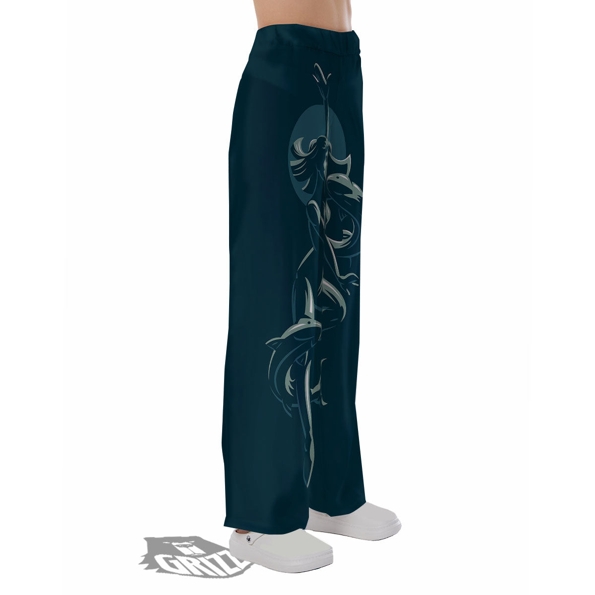 Pisces Sign Astrology Print Pajama Pants-grizzshop