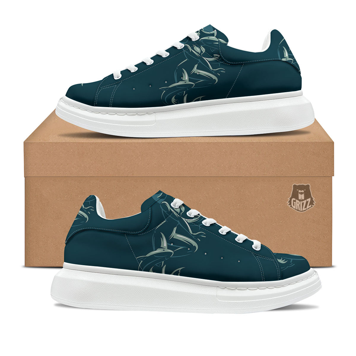 Pisces Sign Astrology Print Platform Shoes-grizzshop